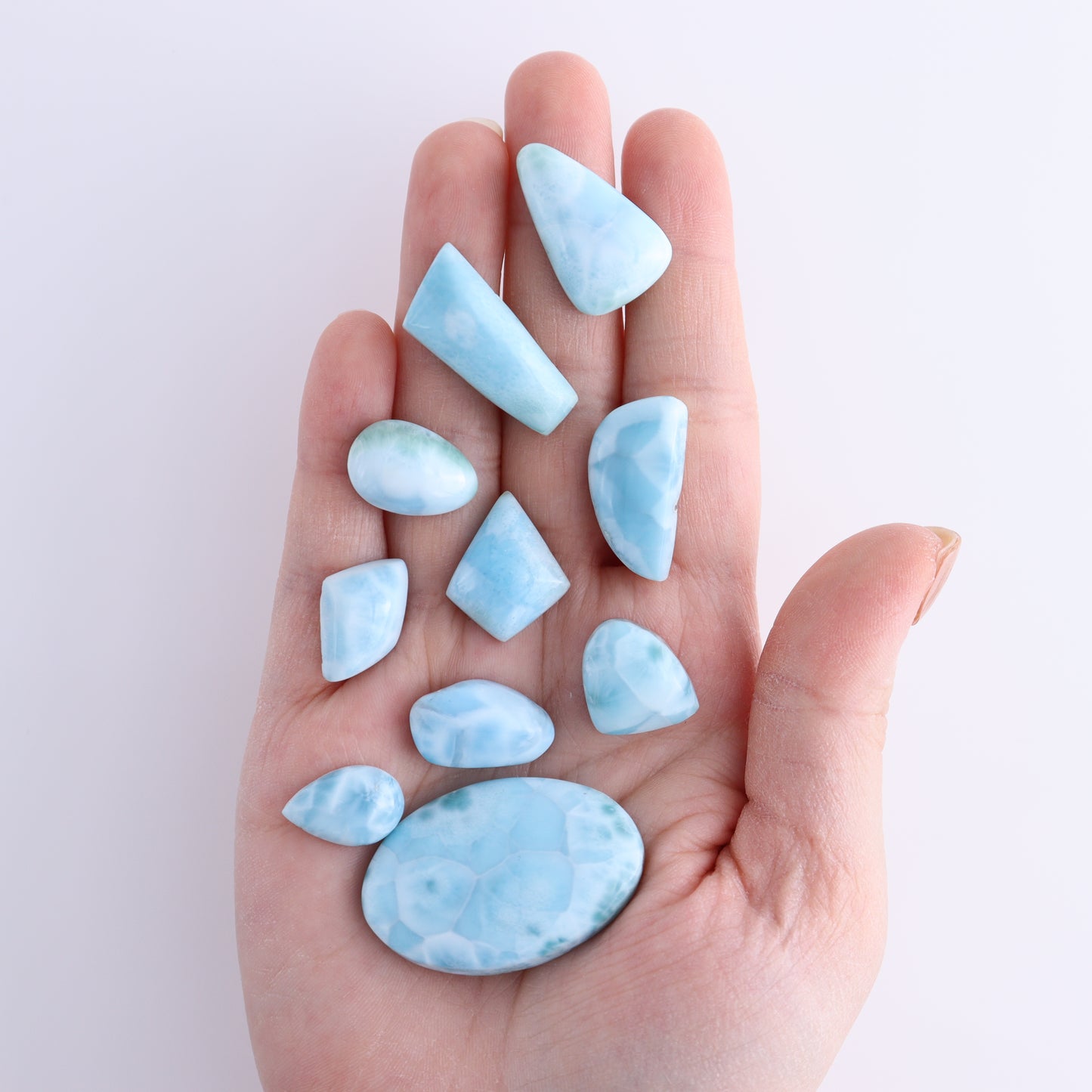Larmiar Cabs Set of 10 | Mi Esperanza Minerals | Supplier of Crystals and Onyx