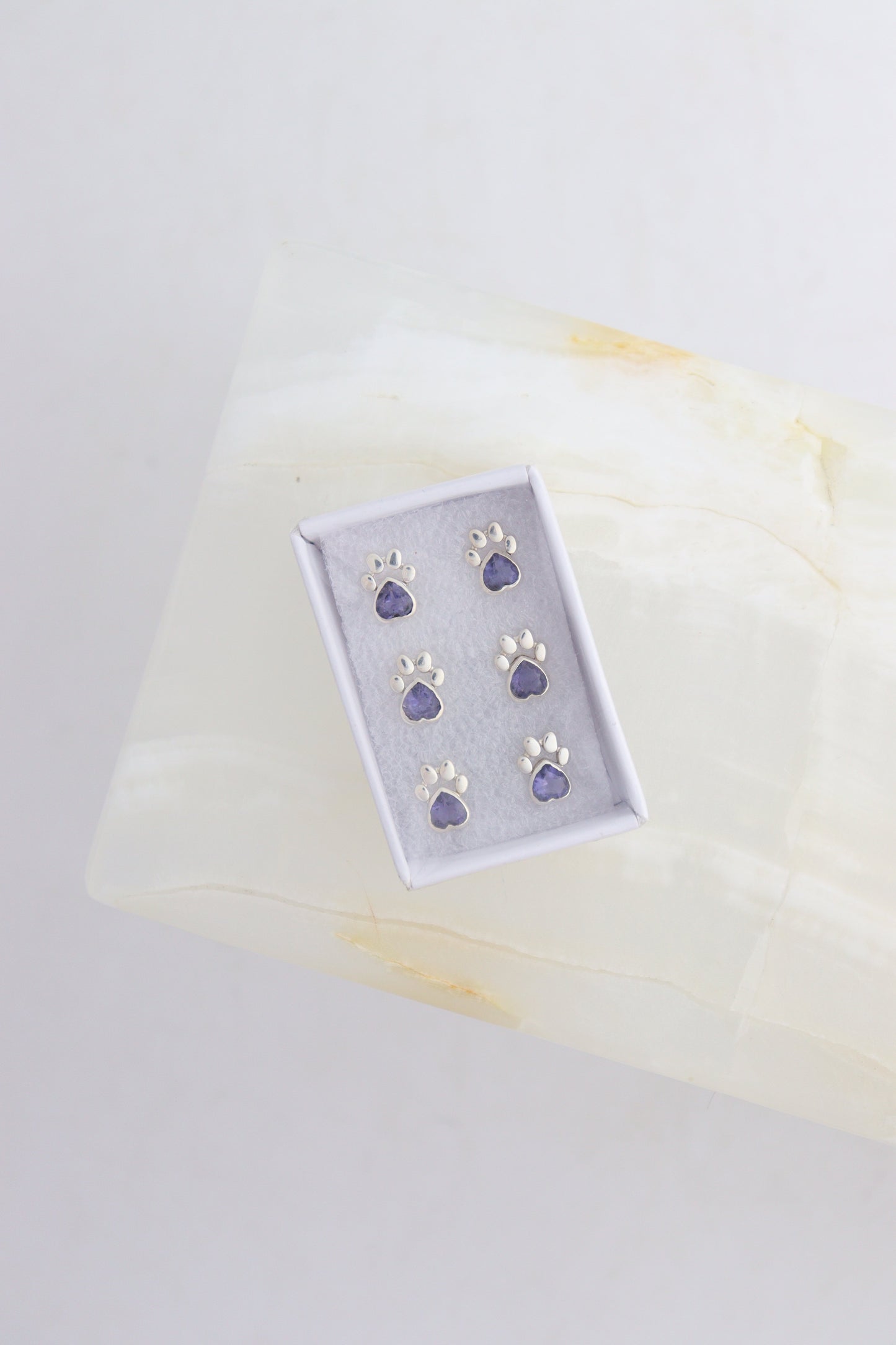 "Paw" Lolite Earring Studs | Mi Esperanza Minerals | Supplier of Crystals and Onyx