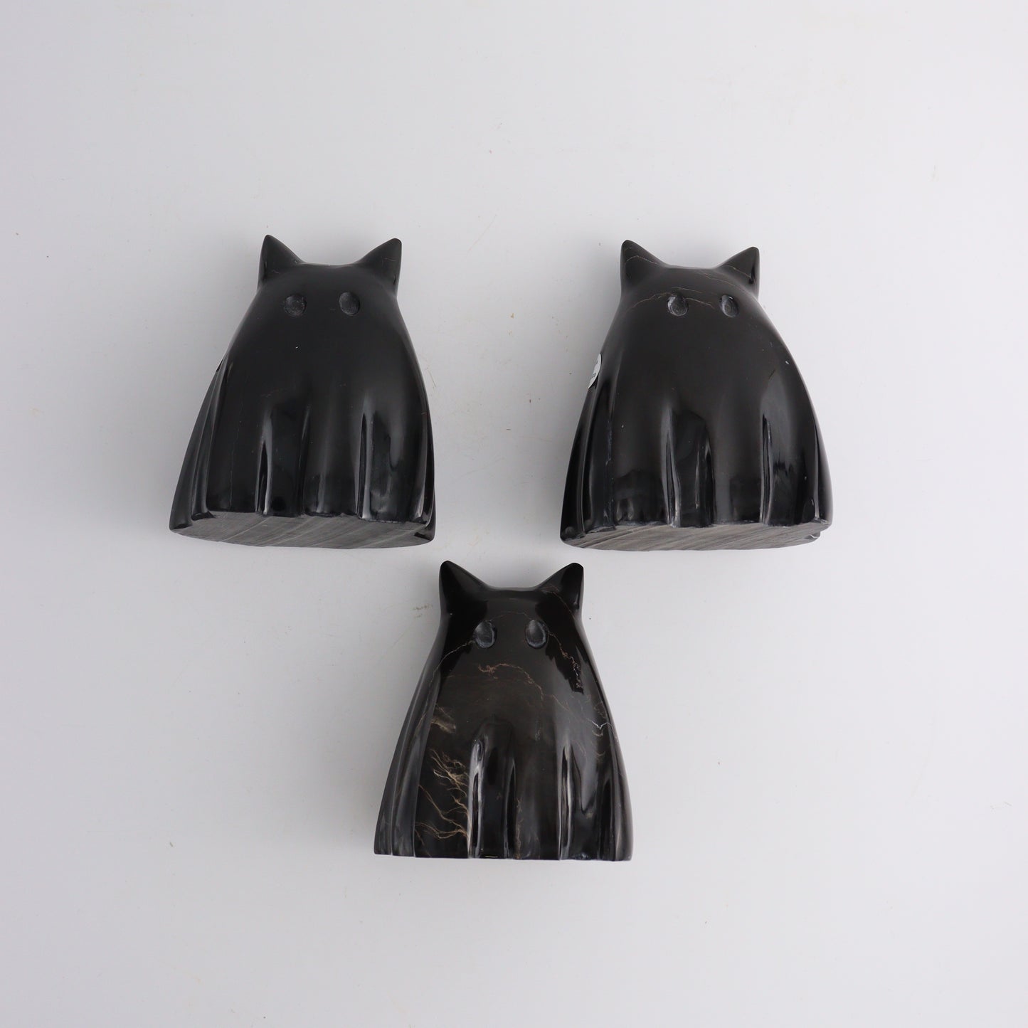 *Halloween* ONE Black Marble Kitty Ghost | Mi Esperanza Minerals | Supplier of Crystals and Onyx