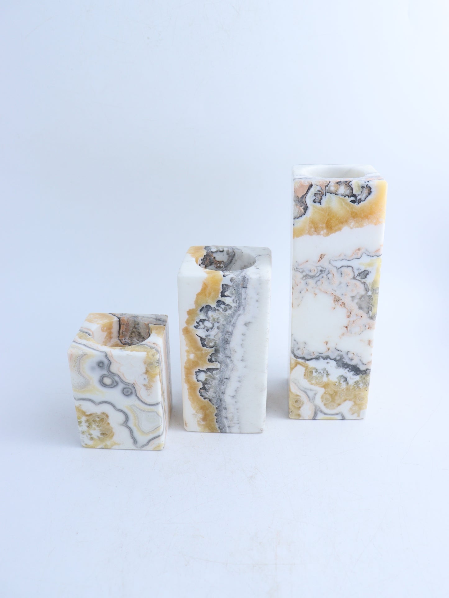 Onyx Candle Holders (Two Sets) | Mi Esperanza Minerals | Supplier of Crystals and Onyx
