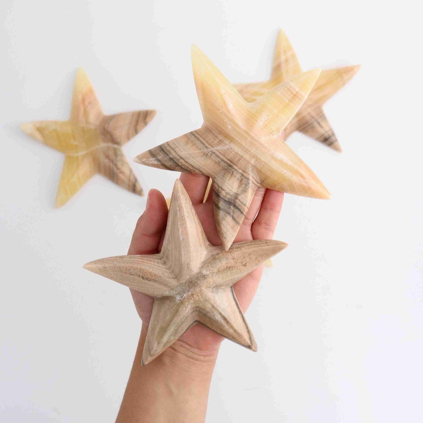 ONE Large Orange Onyx Starfish | Mi Esperanza Minerals | Supplier of Crystals and Onyx
