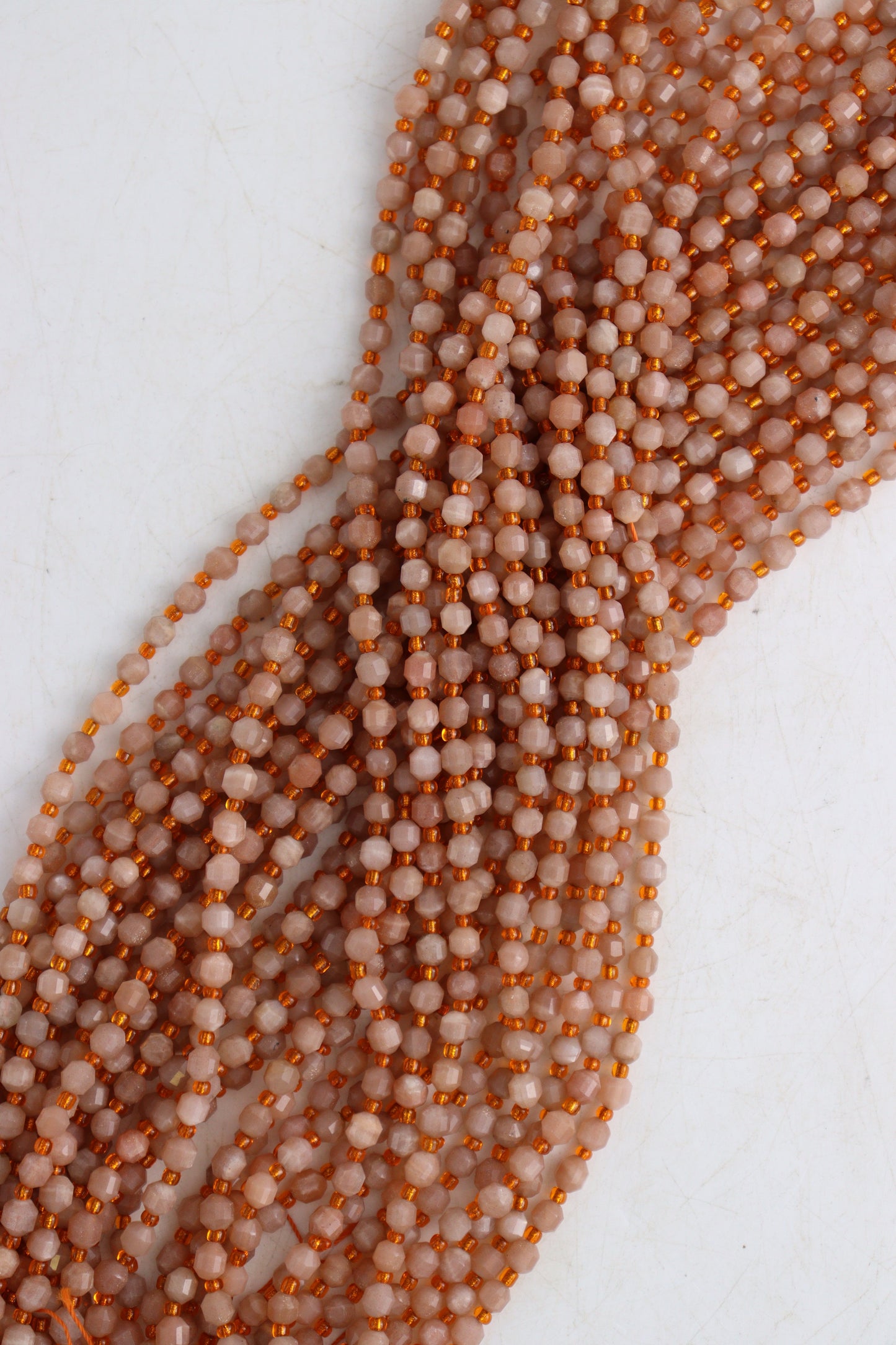 Peach Moonstone 6mm Faceted Beads | Mi Esperanza Minerals | Supplier of Crystals and Onyx