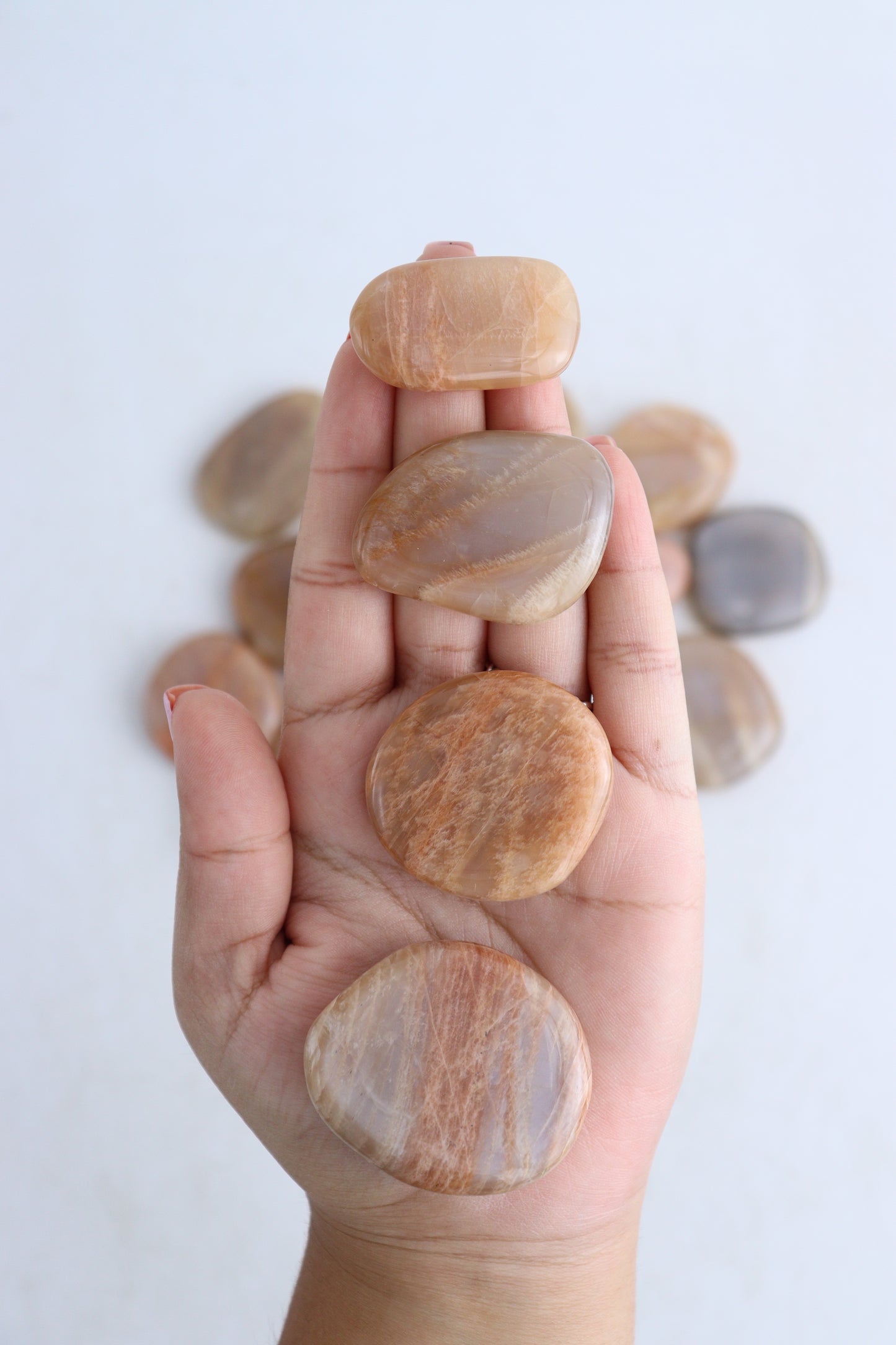 1/2kg Peach Moonstone Flat Stone - Expert Supplier of Wholesale Crystals & Bulk Gemstones