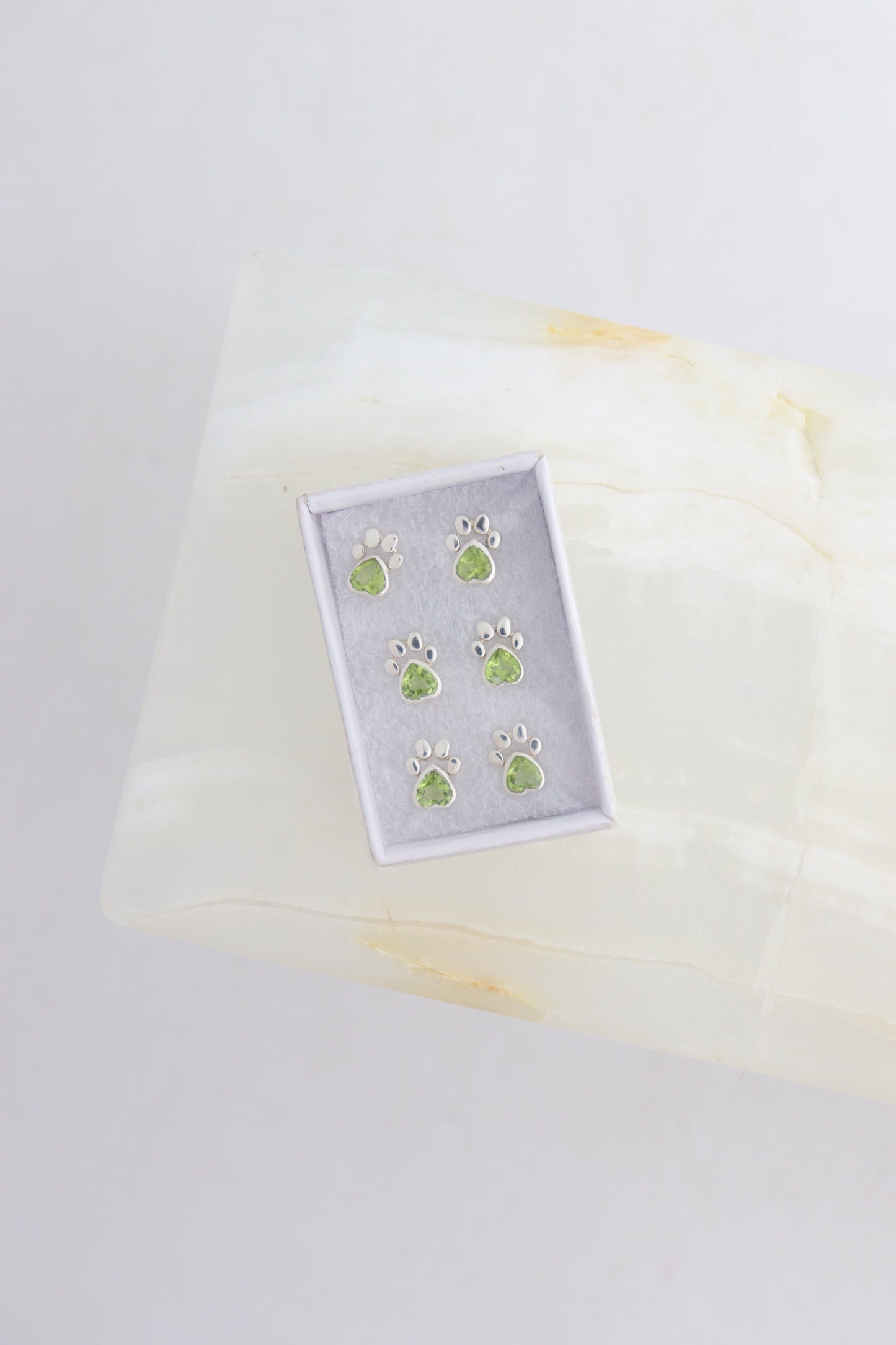 "Paw" Peridot Earring Studs | Mi Esperanza Minerals | Supplier of Crystals and Onyx