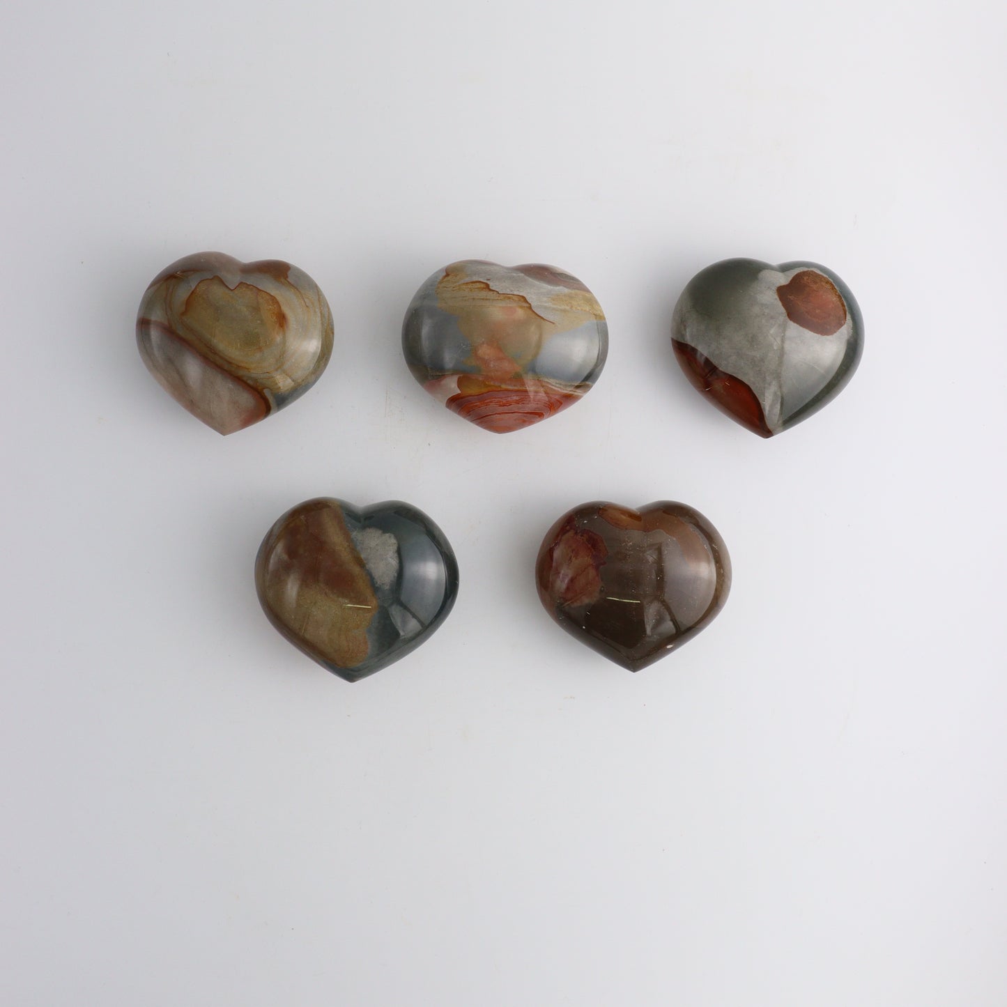Polychrome Jasper Hearts - Expert Supplier of Wholesale Crystals & Bulk Gemstones