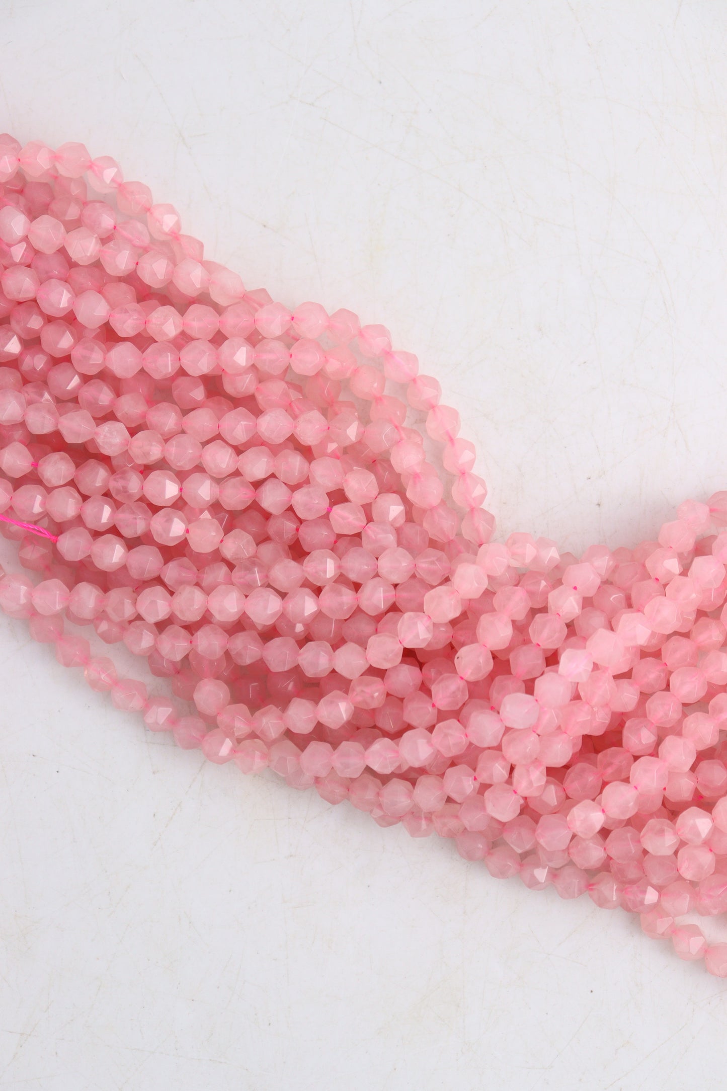 Rose Quartz 8mm Faceted Beads | Mi Esperanza Minerals | Supplier of Crystals and Onyx