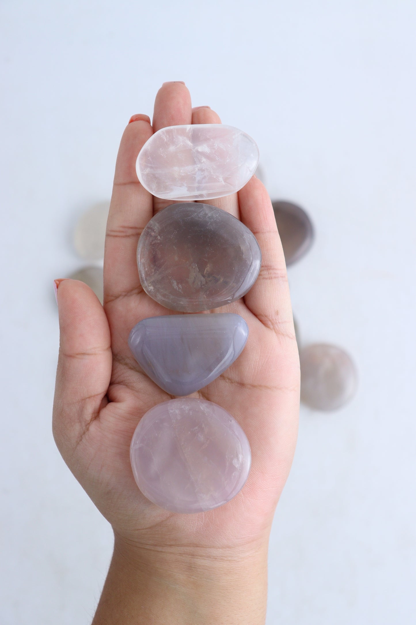 1/2kg Blue Rose Quartz Flat Stones - Expert Supplier of Wholesale Crystals & Bulk Gemstones