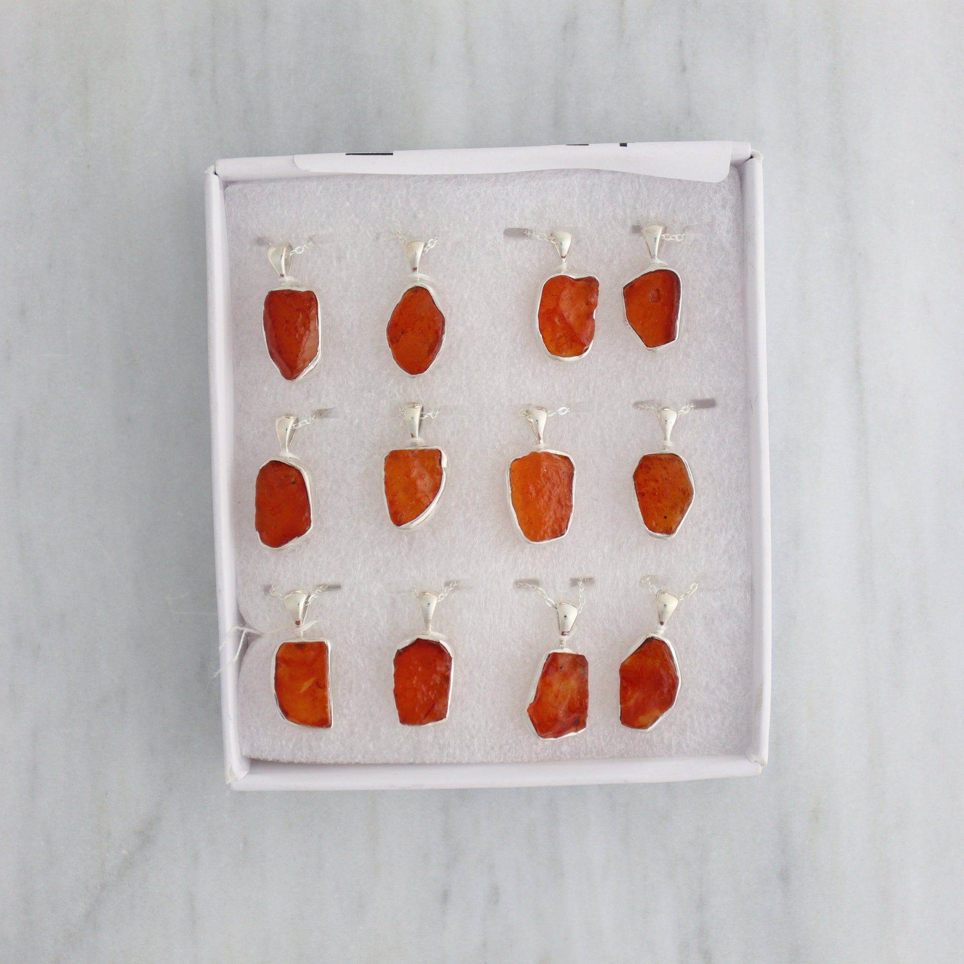 Carnelian Pendants Set of 12 with Chains - Mi Esperanza Minerals