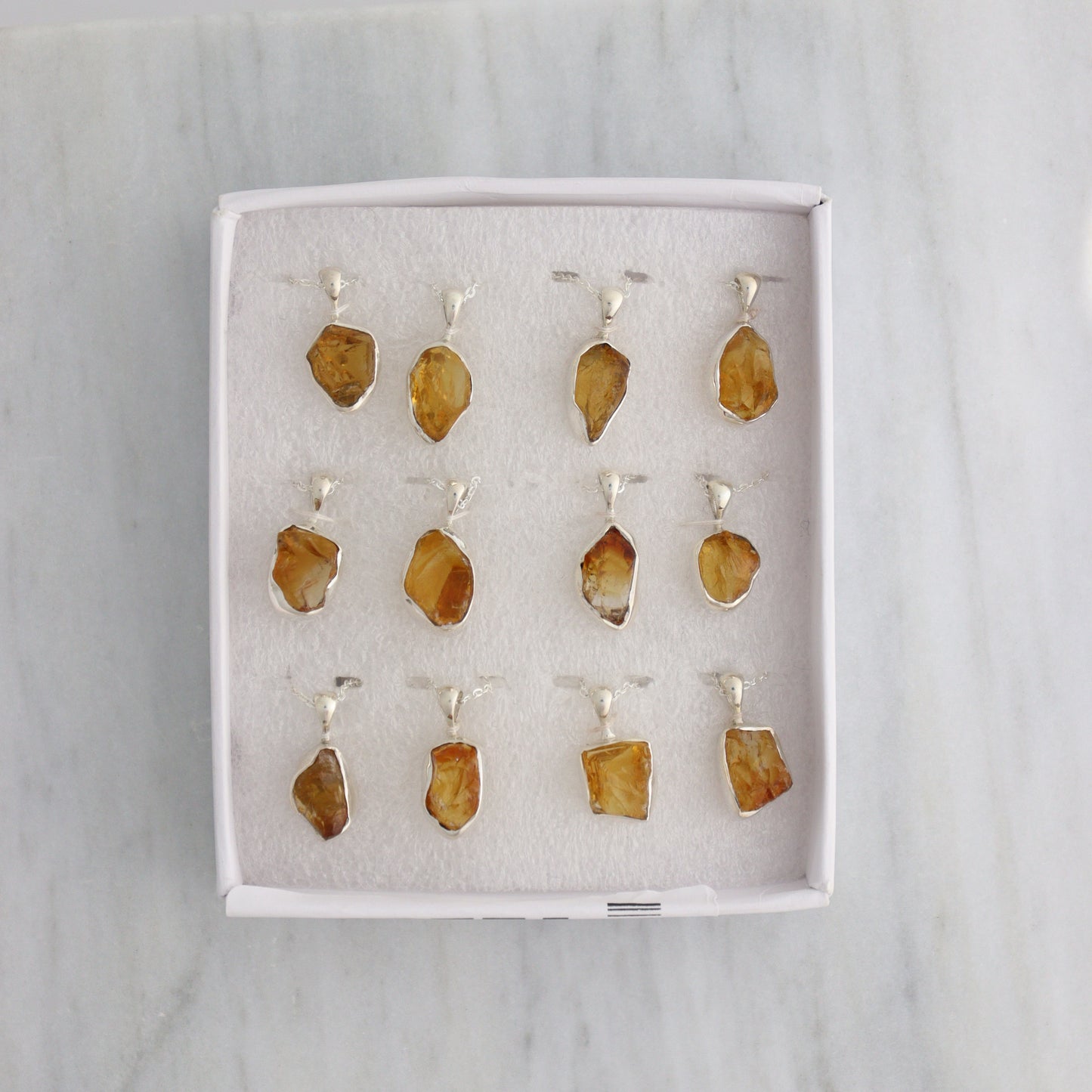 Citrine Pendants Set of 12 with Chains - Mi Esperanza Minerals