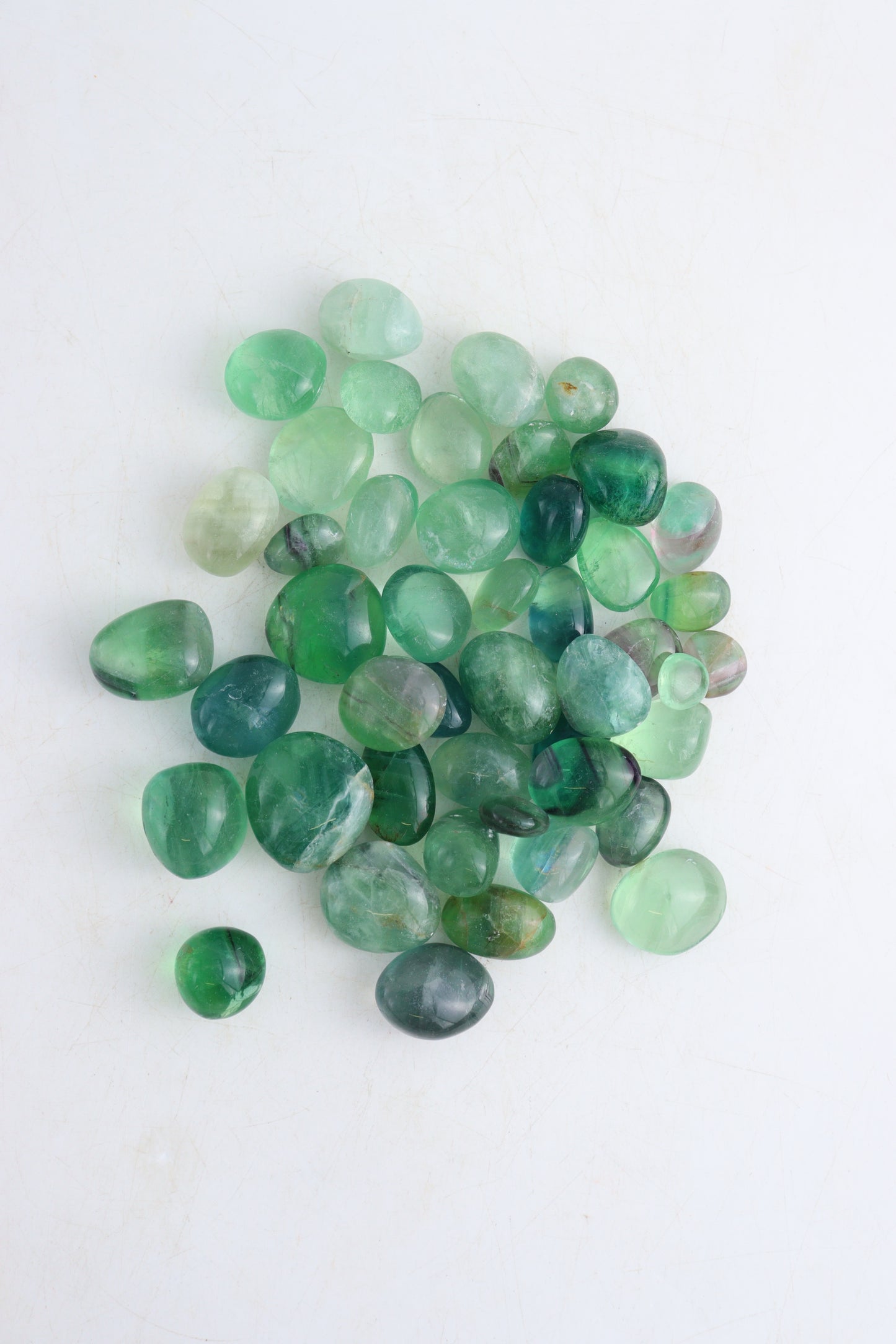 1 Kg Green Rainbow Fluorite Tumbles