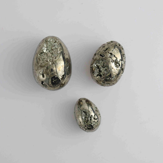 1kg Medium Pyrite Eggs (3pc) - Expert Vendor of Wholesale Crystals