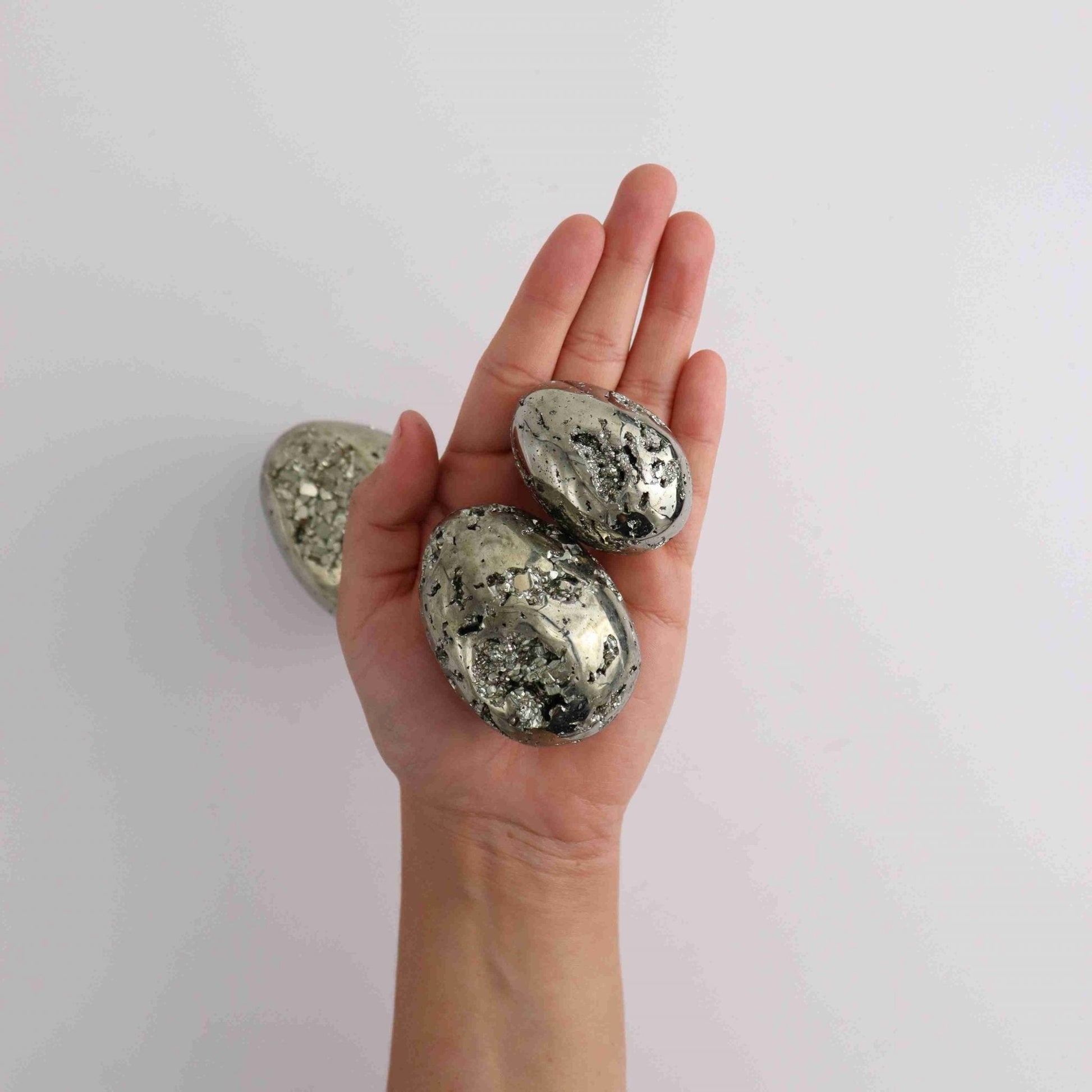 1kg Medium Pyrite Eggs (3pc) - Expert Vendor of Wholesale Crystals