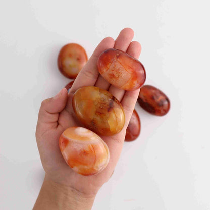 1kg Carnelian Palm Stones - Expert Supplier of Wholesale Crystals & Bulk Gemstones