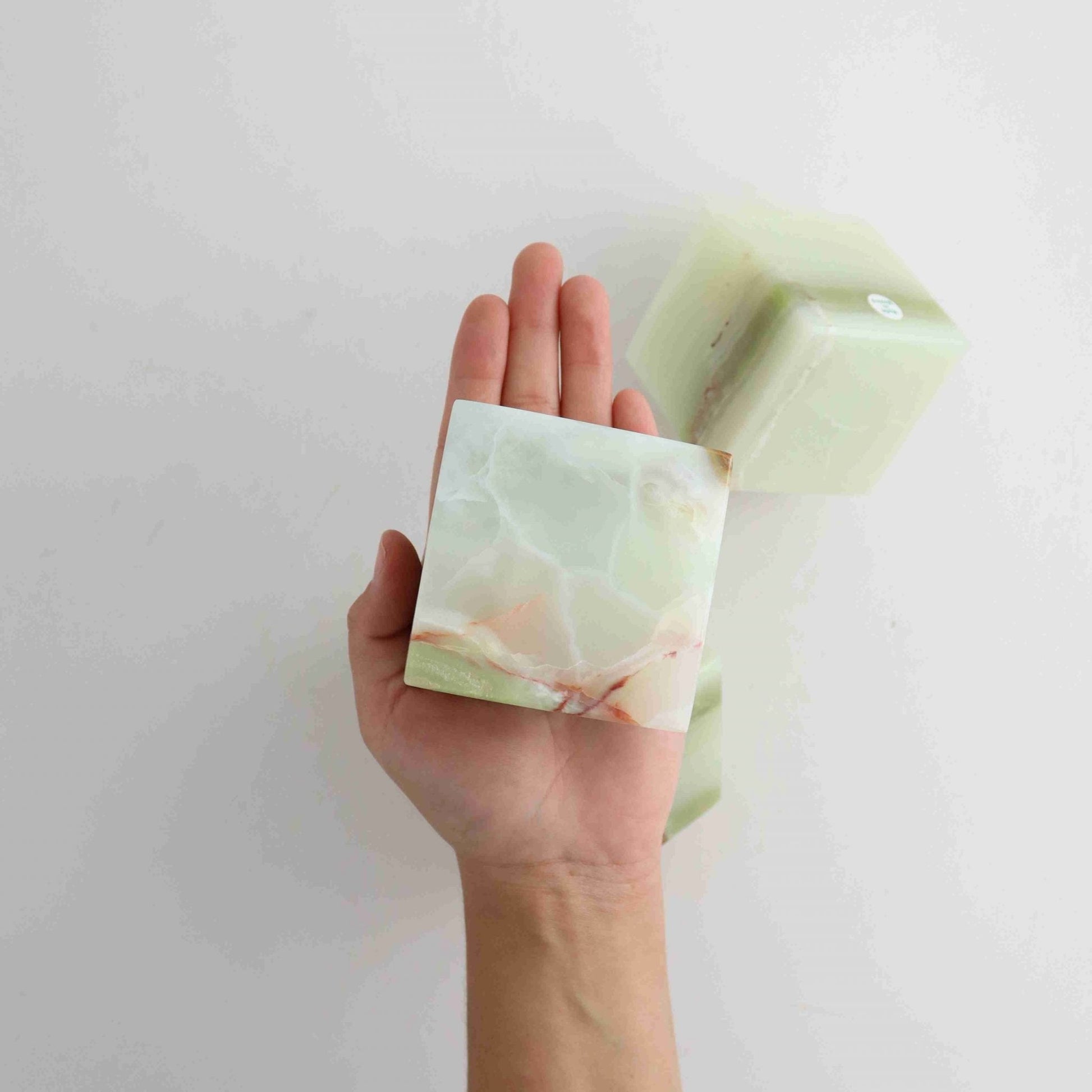 2.75in Green Onyx Floating Cube - Expert Wholesale and Supplier of Wholesale Crystals & Bulk Gemstones, ["Cubes","Mexico","Onyx"]