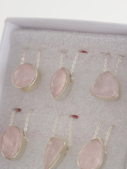 Sterling Silver Rose Quartz Pendants - Expert Wholesale and Supplier of Wholesale Crystals & Bulk Gemstones, []