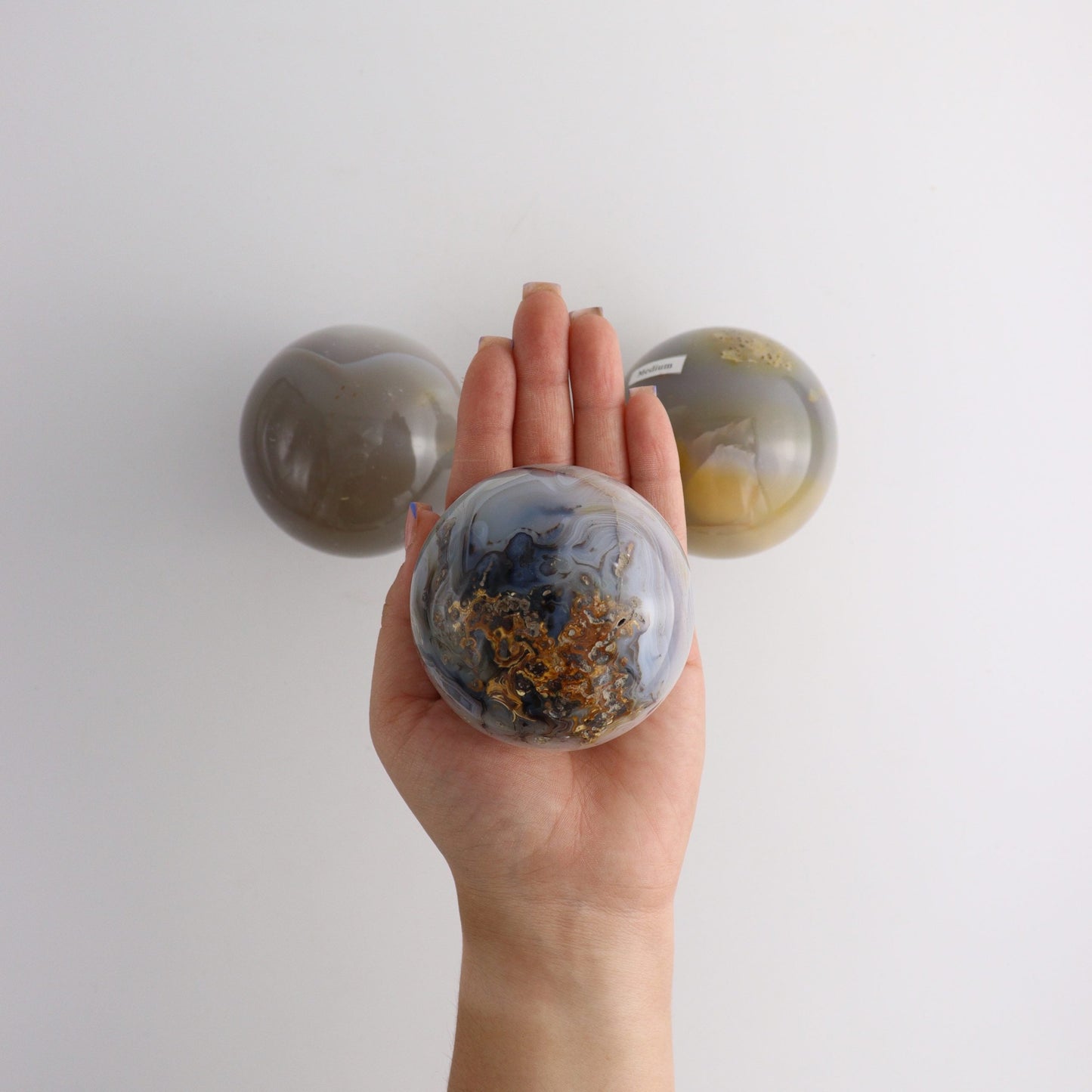 Agate Spheres - Expert Wholesale and Supplier of Wholesale Crystals & Bulk Gemstones, ["Agate","Brazil","close_50","Spheres","You will receive exact pieces shown in the pictures."]