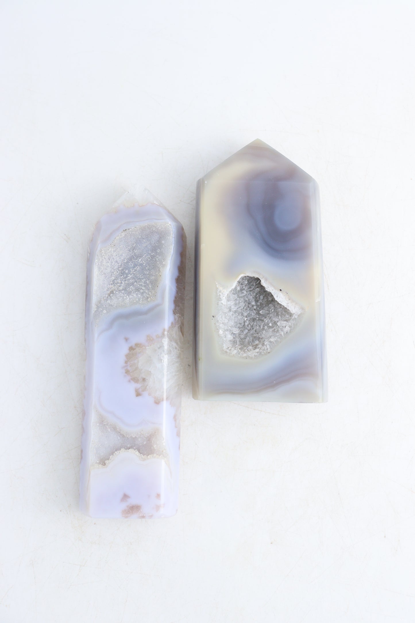 Agate Towers Set of 2 - Mi Esperanza Minerals