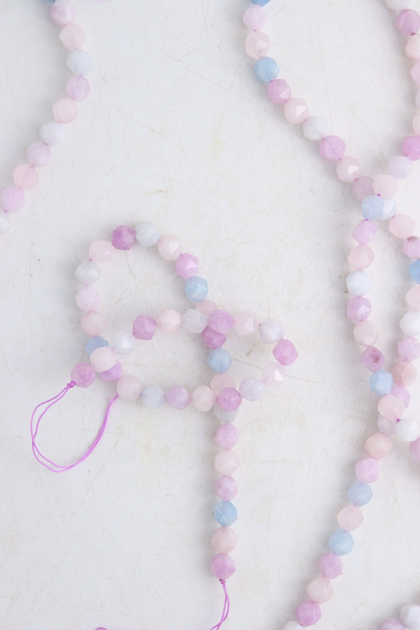 Amethyst+Aquamarine+Rose Quartz 10mm Faceted Beads