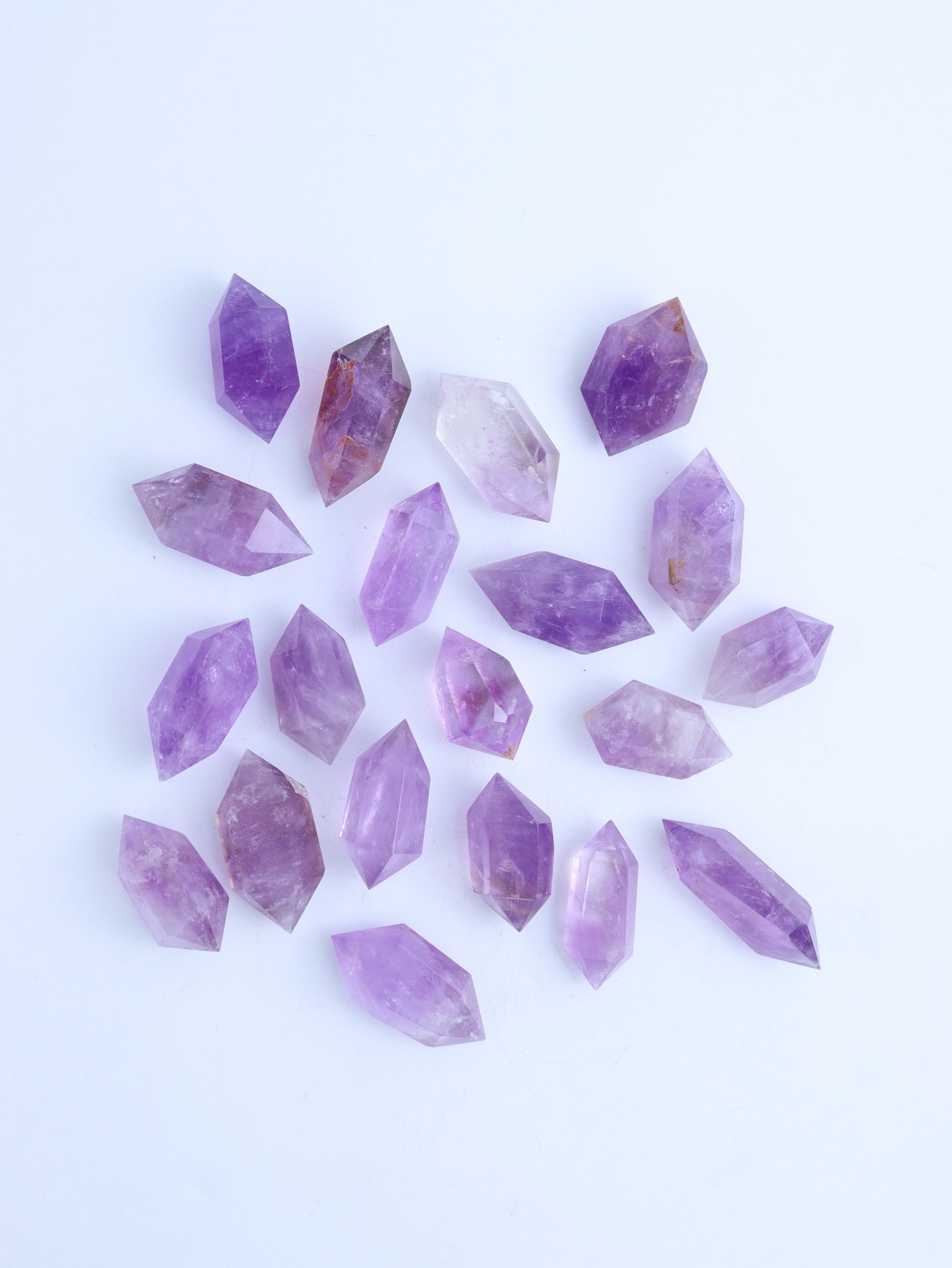 Amethyst Double Points - Expert Wholesale and Supplier of Wholesale Crystals & Bulk Gemstones, ["Amethyst","Mixed Carvings"]