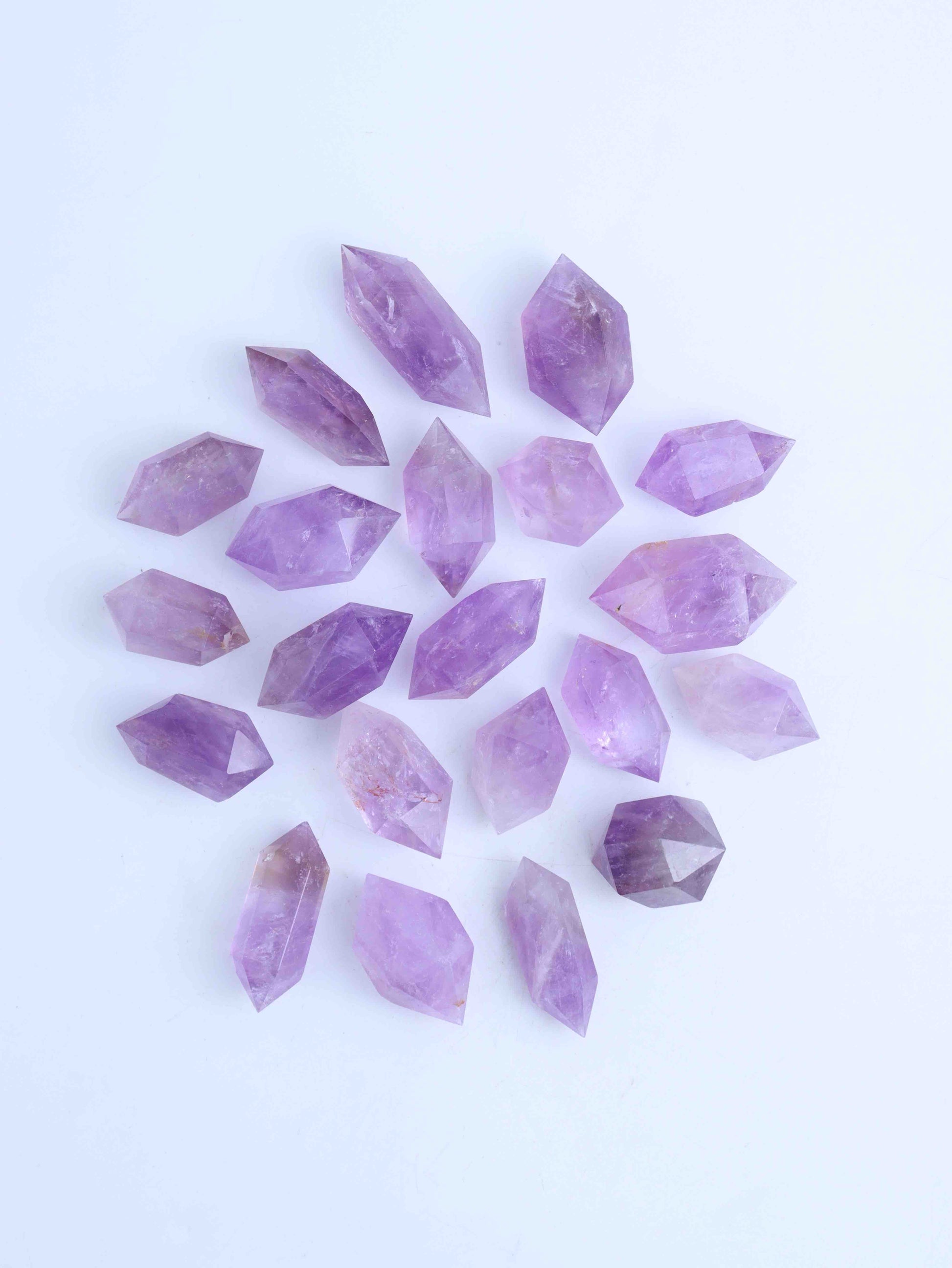Amethyst Double Points - Expert Wholesale and Supplier of Wholesale Crystals & Bulk Gemstones, ["Amethyst","Mixed Carvings"]