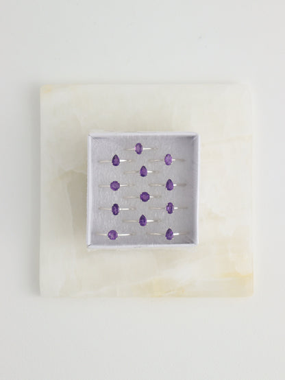 Sterling Silver Amethyst Rings Box of 12 - Expert Wholesale and Supplier of Wholesale Crystals & Bulk Gemstones, ["amethyst","rings"]