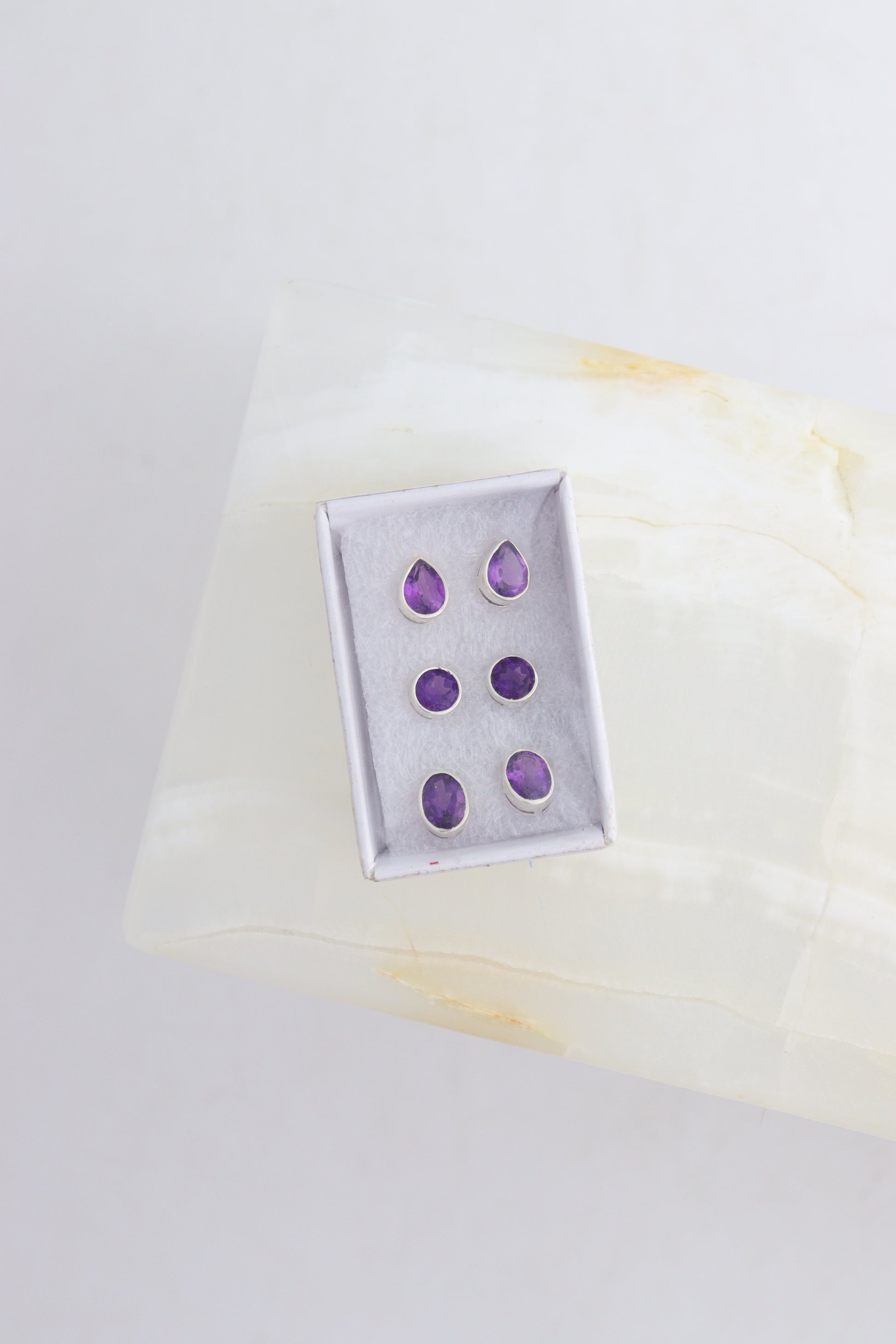 Amethyst Studs - Mi Esperanza Minerals