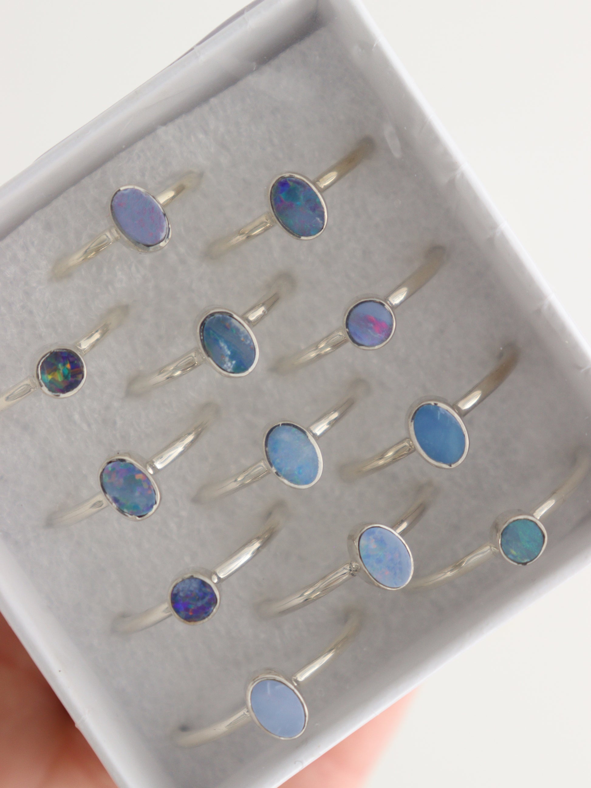 Sterling Silver Australian Opal Rings Set of 12 - Expert Wholesale and Supplier of Wholesale Crystals & Bulk Gemstones, []