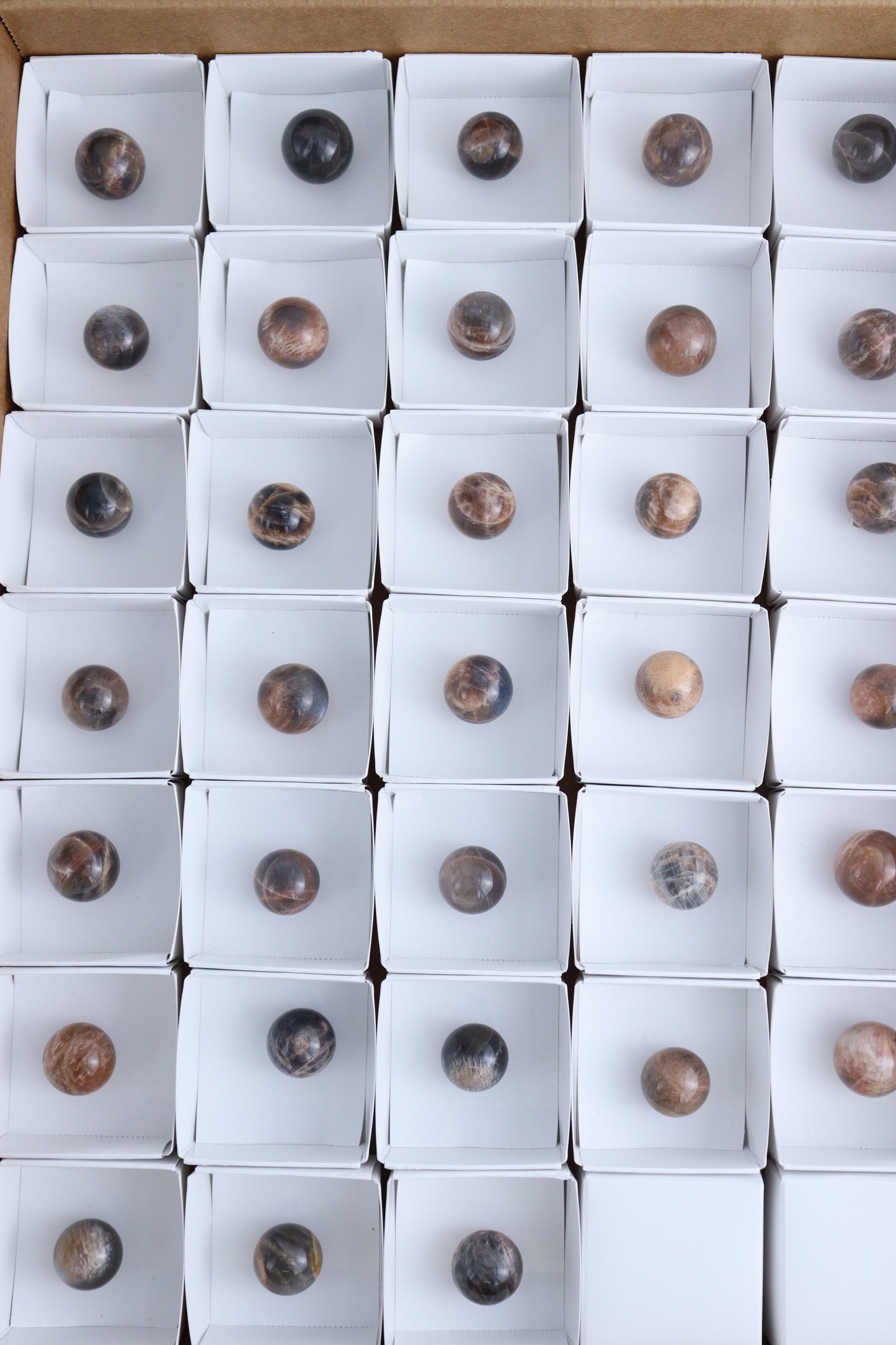Black Moonstone Spheres - Expert Supplier of Wholesale Crystals & Bulk Gemstones