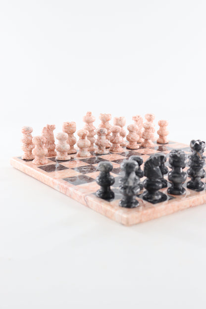 Black and Orange Marble Chess Set (Large)