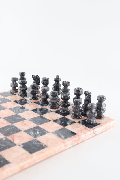 Black and Orange Marble Chess Set (Large)