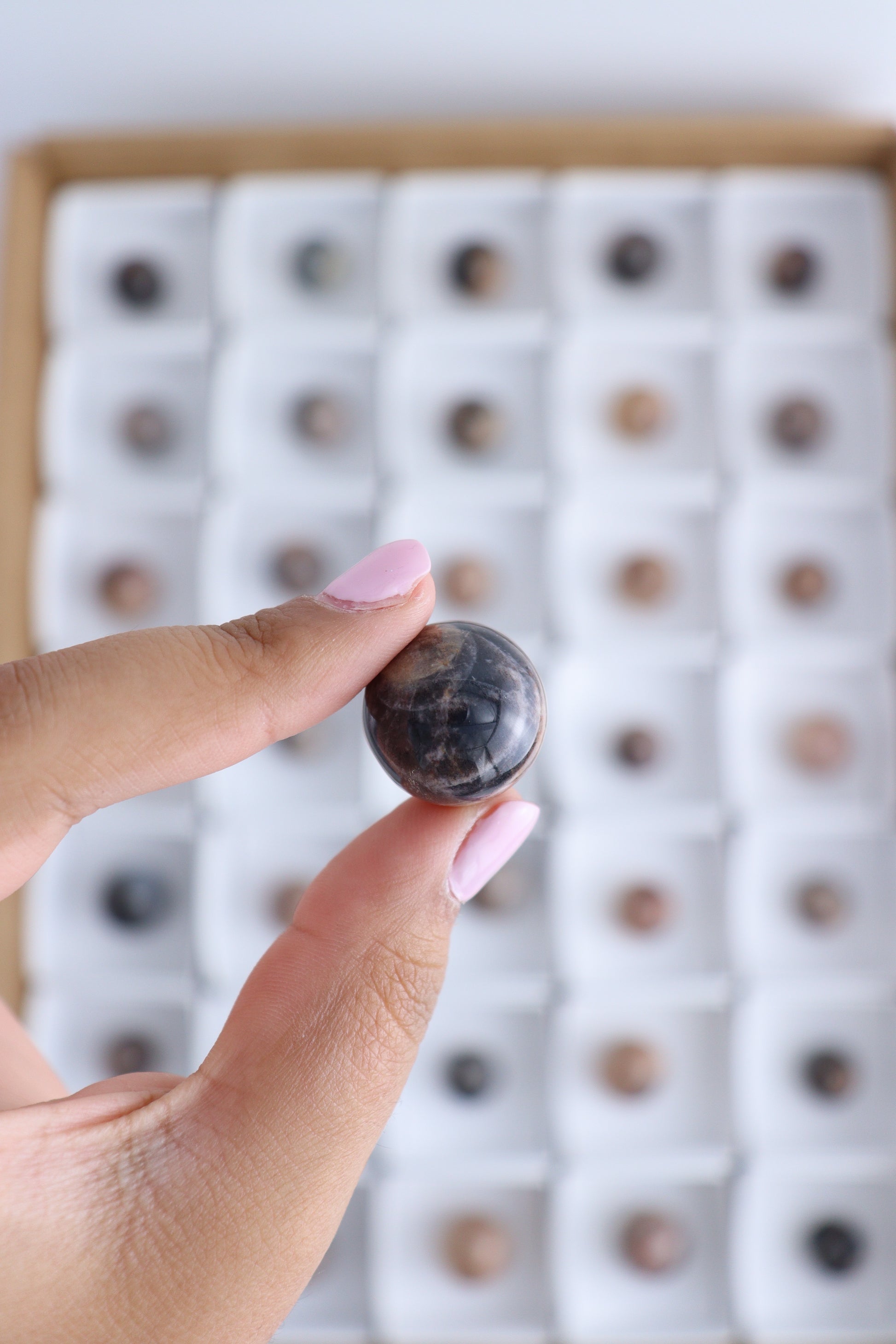Black Moonstone Spheres - Expert Supplier of Wholesale Crystals & Bulk Gemstones