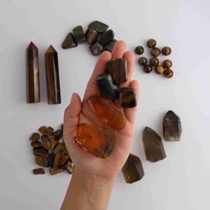 Brown Mixed Flat Set - Expert Supplier of Wholesale Crystals & Bulk Gemstones