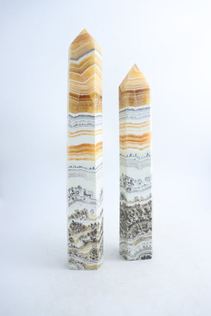 Calcite Towers Set of 2 - Expert Supplier of Wholesale Crystals & Bulk Gemstones