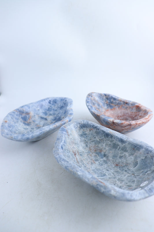 Blue Calcite Bowls Set of 3