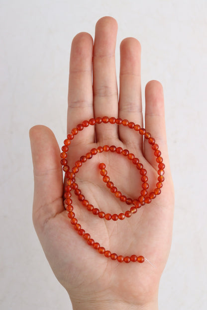 Carnelian 4mm Round Beads