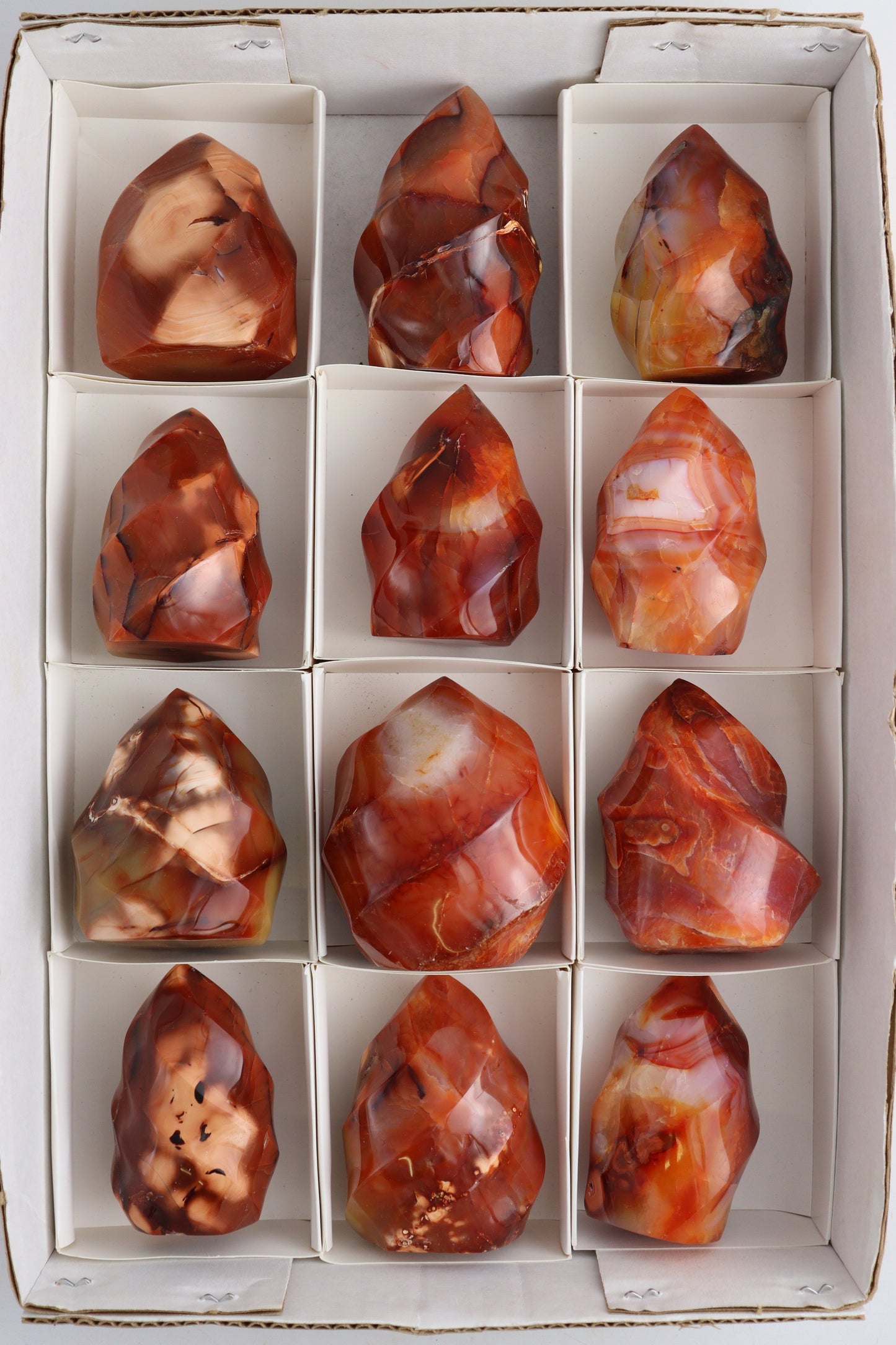 Carnelian Flames Flat - Expert Supplier of Wholesale Crystals & Bulk Gemstones
