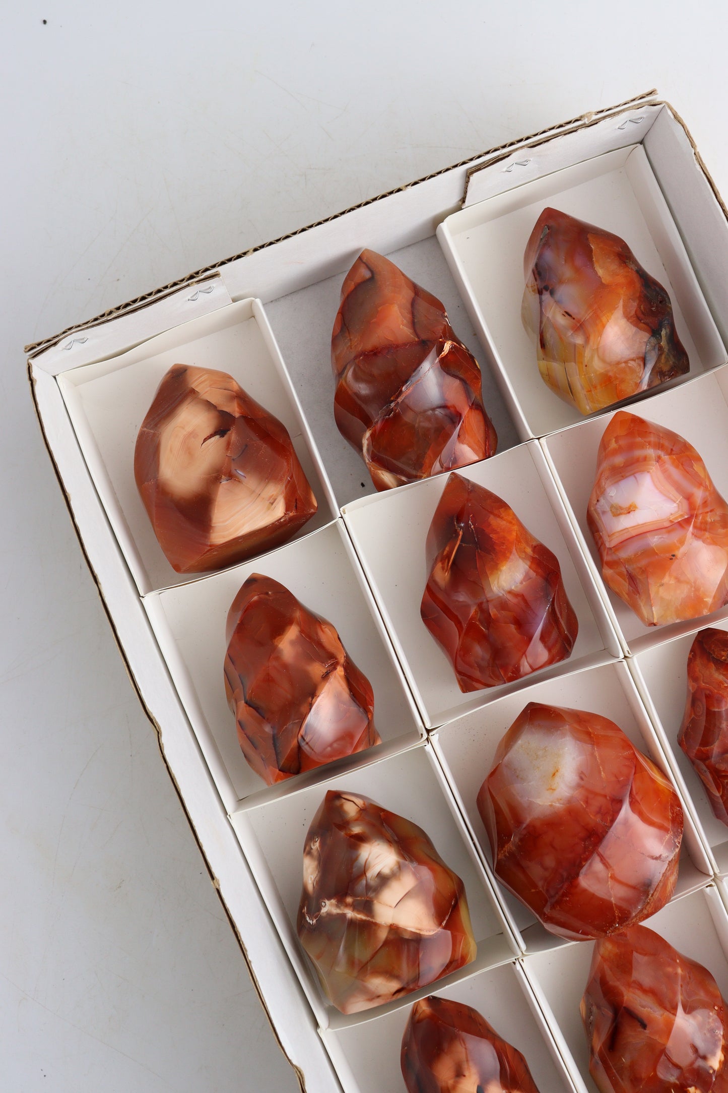 Carnelian Flames Flat - Expert Supplier of Wholesale Crystals & Bulk Gemstones