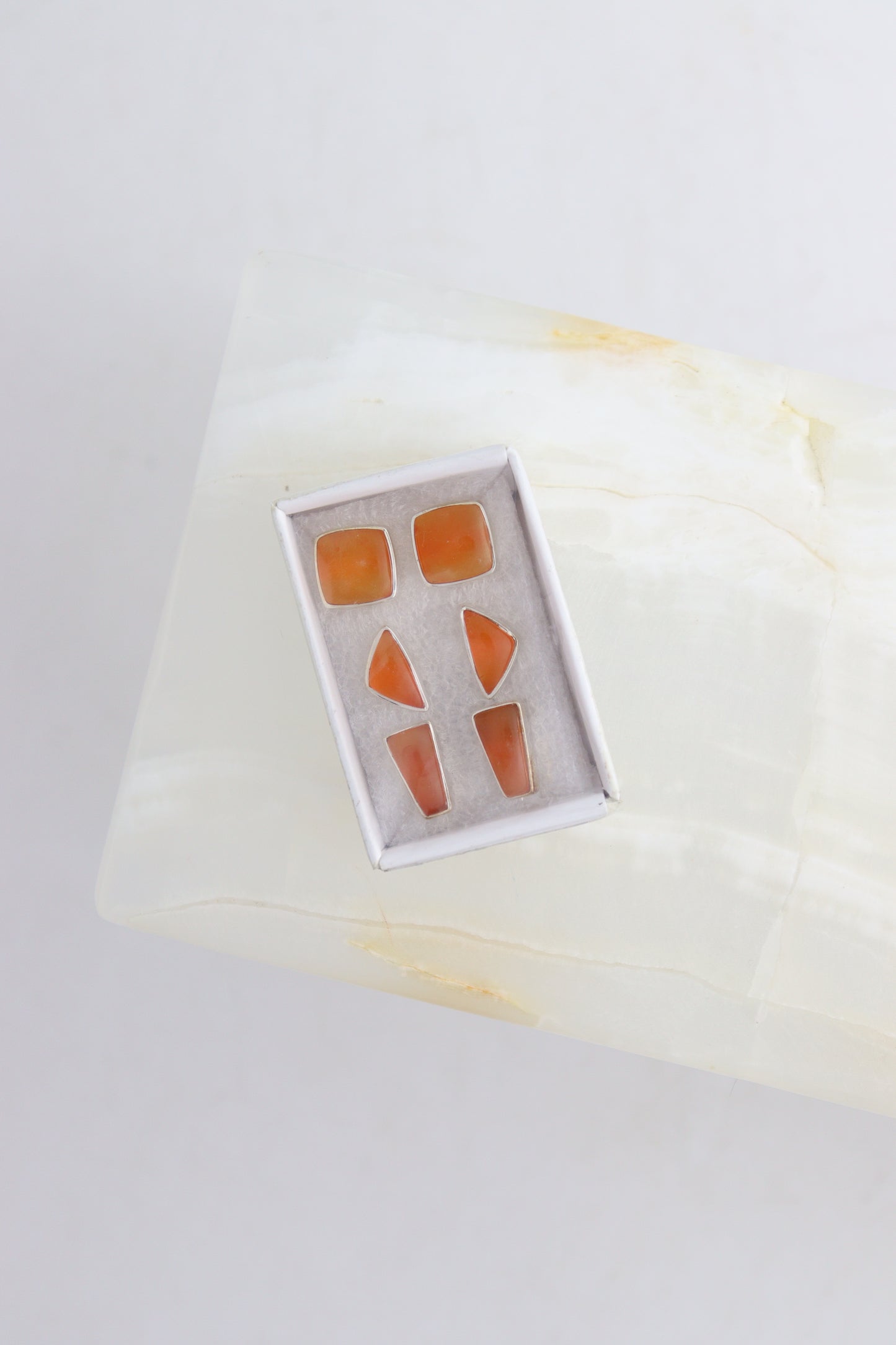 Carnelian Earring Studs - Mi Esperanza Minerals