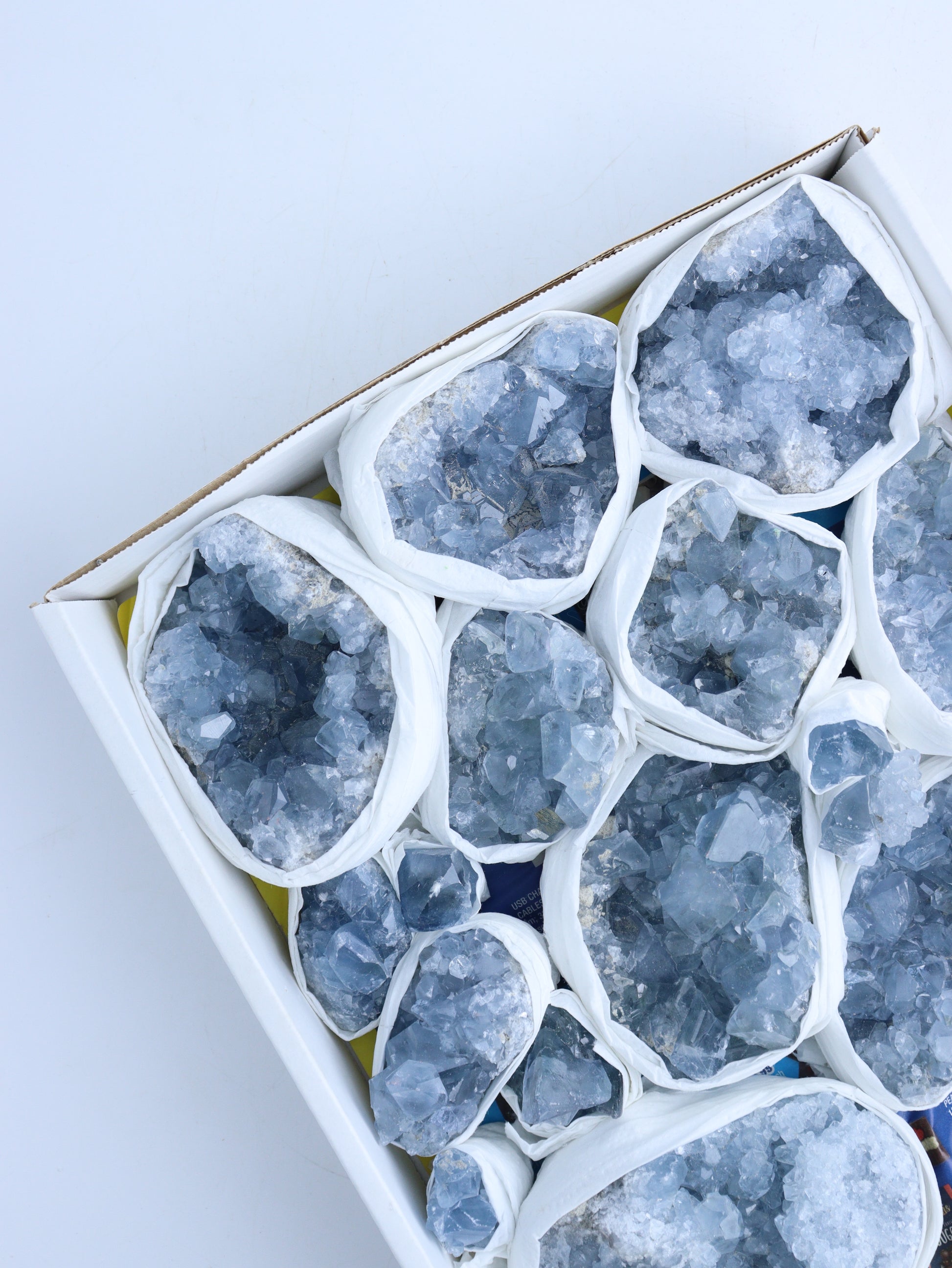 Celestite Clusters Flat - Expert Wholesale and Supplier of Wholesale Crystals & Bulk Gemstones, ["Celestite","Clusters","Flats"]