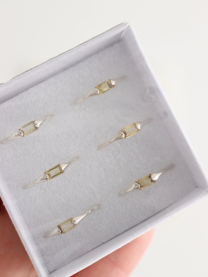 Sterling Silver Citrine Rings Set of 6