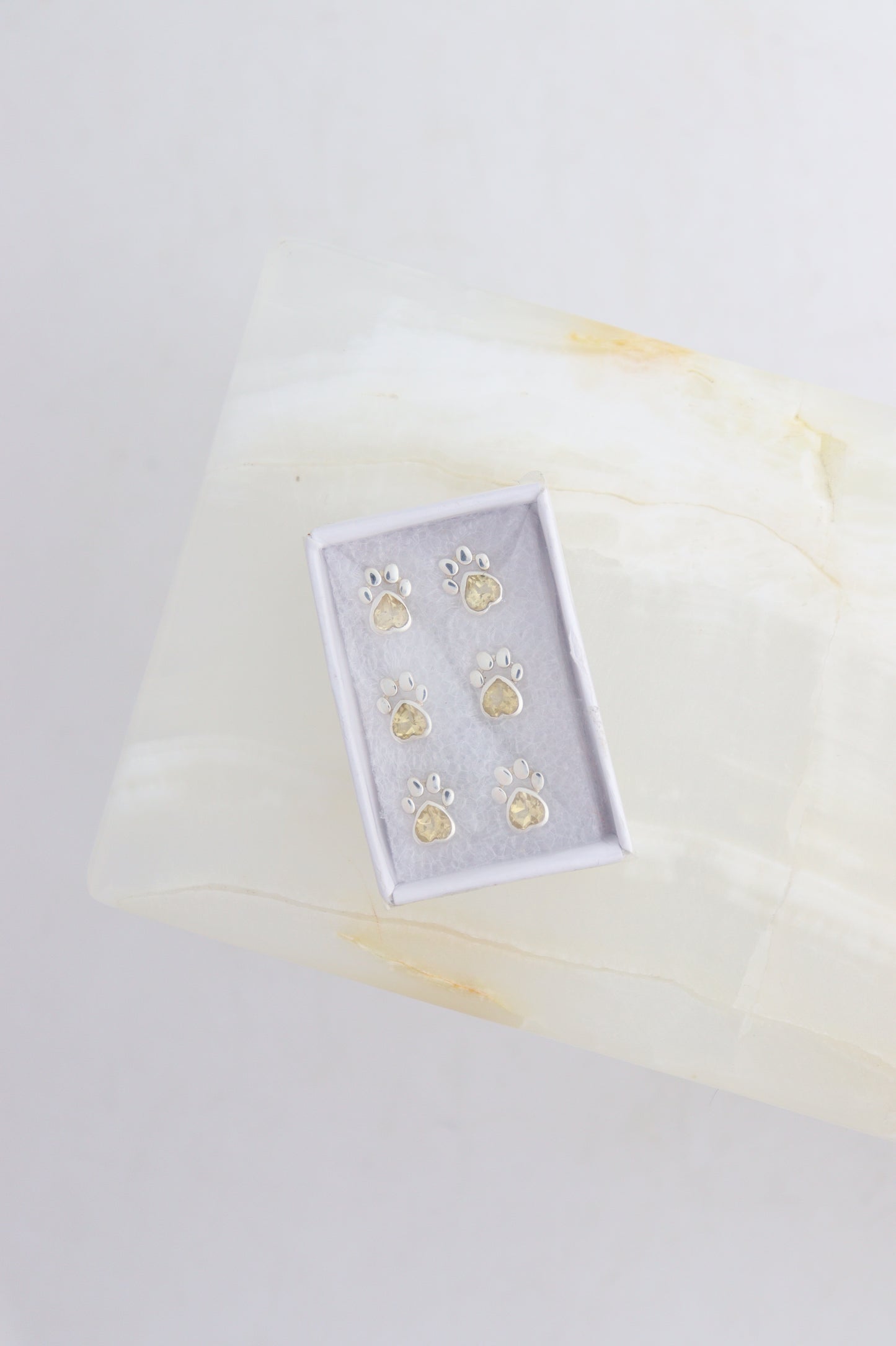 "Paw" Citrine Earring Studs - Mi Esperanza Minerals