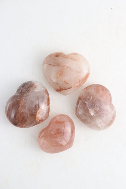 Fire Quartz Hearts Set of 6 - Expert Supplier of Wholesale Crystals & Bulk Gemstones