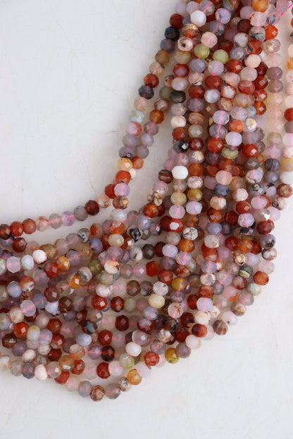 Flower Agate 6x9 mm Faceted Beads