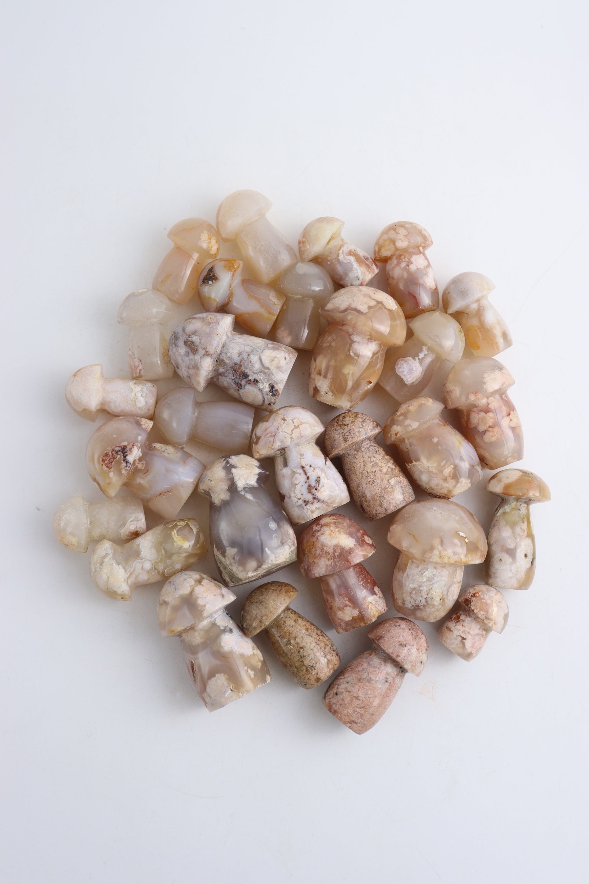 Flower Agate Mushrooms - Expert Wholesale and Supplier of Wholesale Crystals & Bulk Gemstones, ["Flower Agate","Mushrooms"]