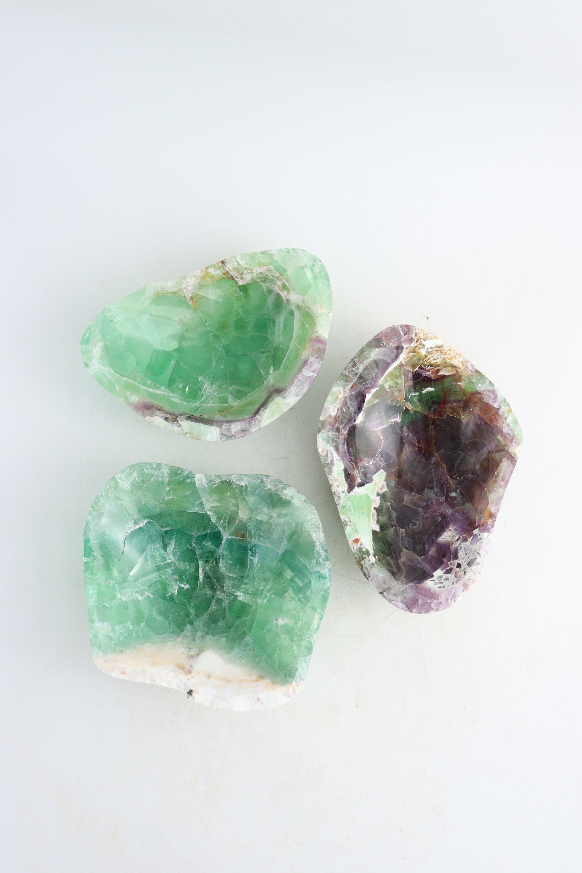 Fluorite Bowl Set of 3 - Expert Supplier of Wholesale Crystals & Bulk Gemstones