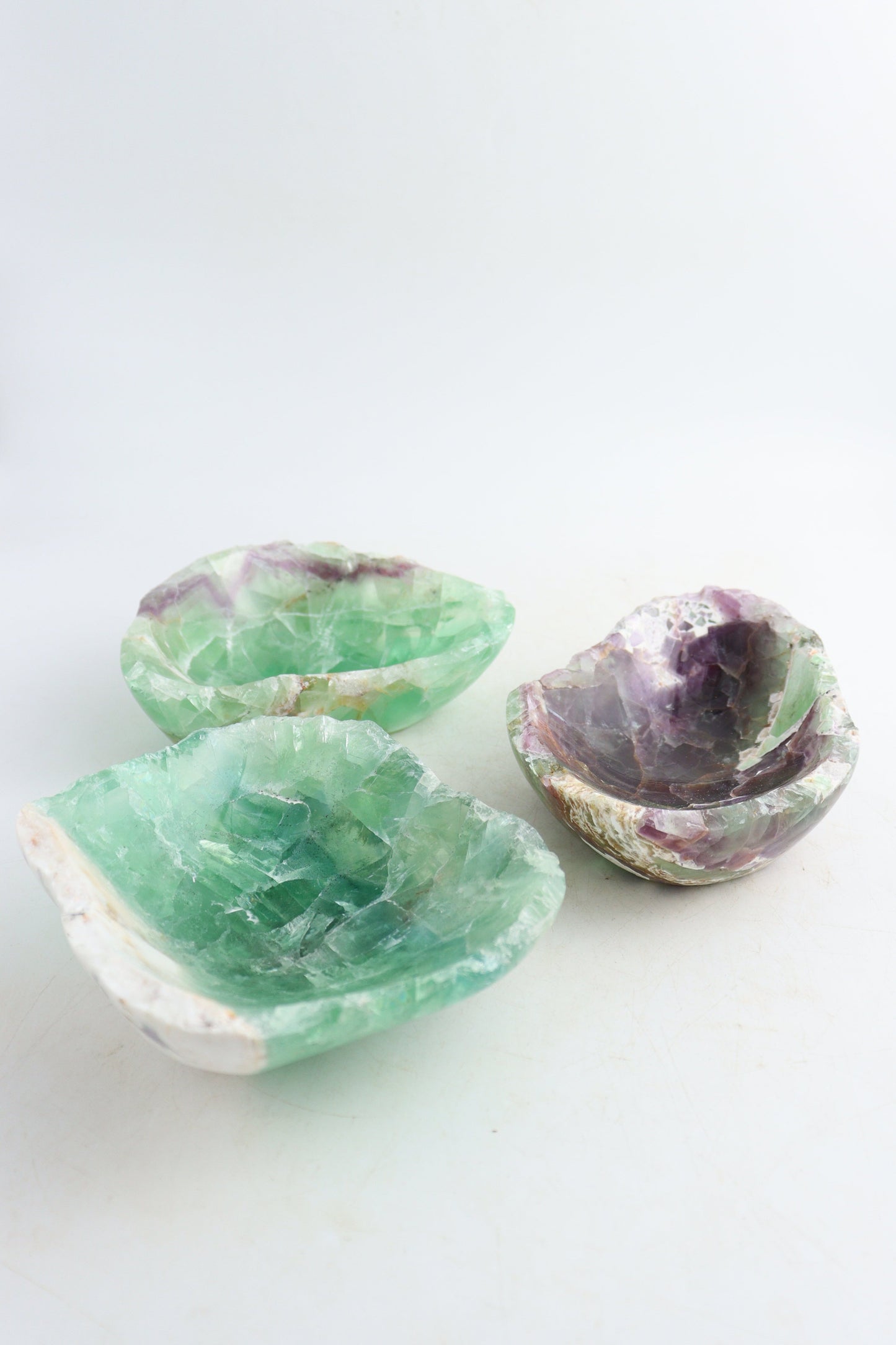 Fluorite Bowl Set of 3 - Expert Supplier of Wholesale Crystals & Bulk Gemstones