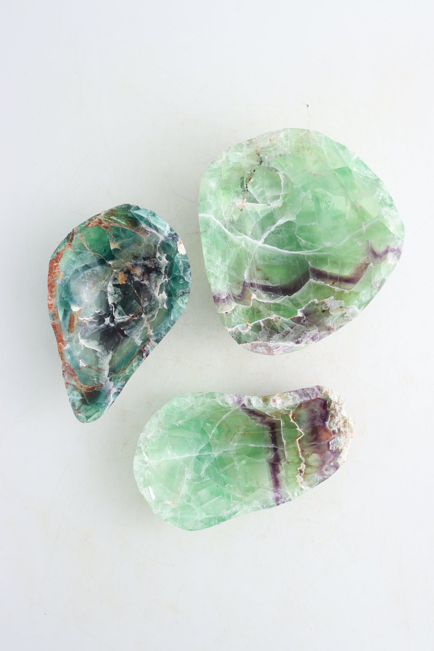 Fluorite Bowls Set of 3 - Expert Supplier of Wholesale Crystals & Bulk Gemstones