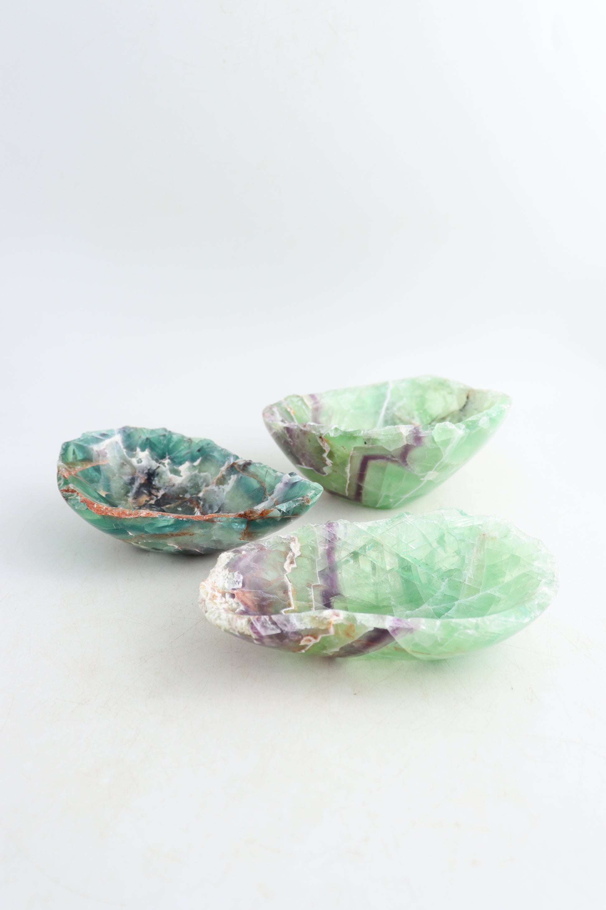 Fluorite Bowls Set of 3 - Expert Supplier of Wholesale Crystals & Bulk Gemstones