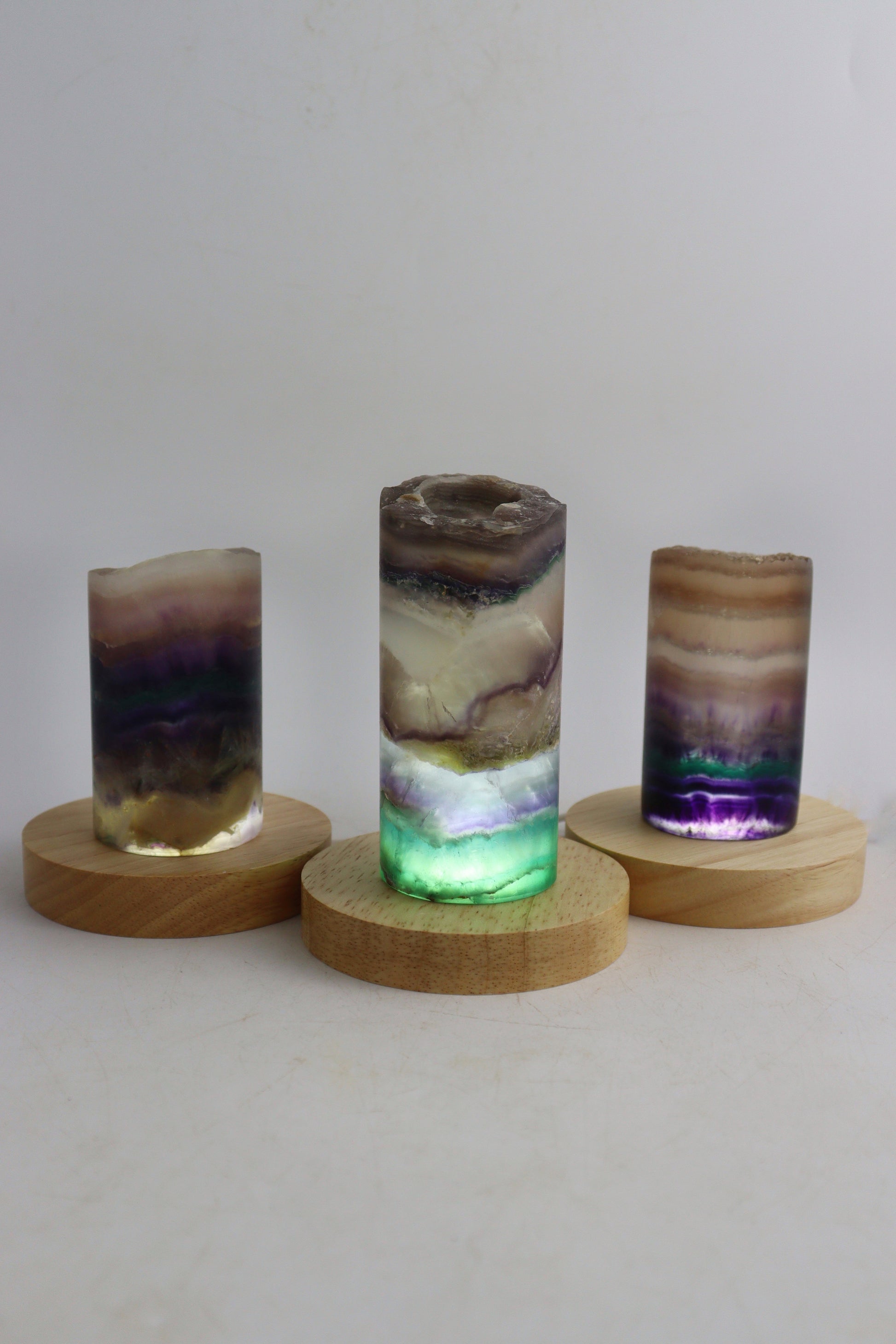 Fluorite Lamps Set of 3 - Expert Supplier of Wholesale Crystals & Bulk Gemstones