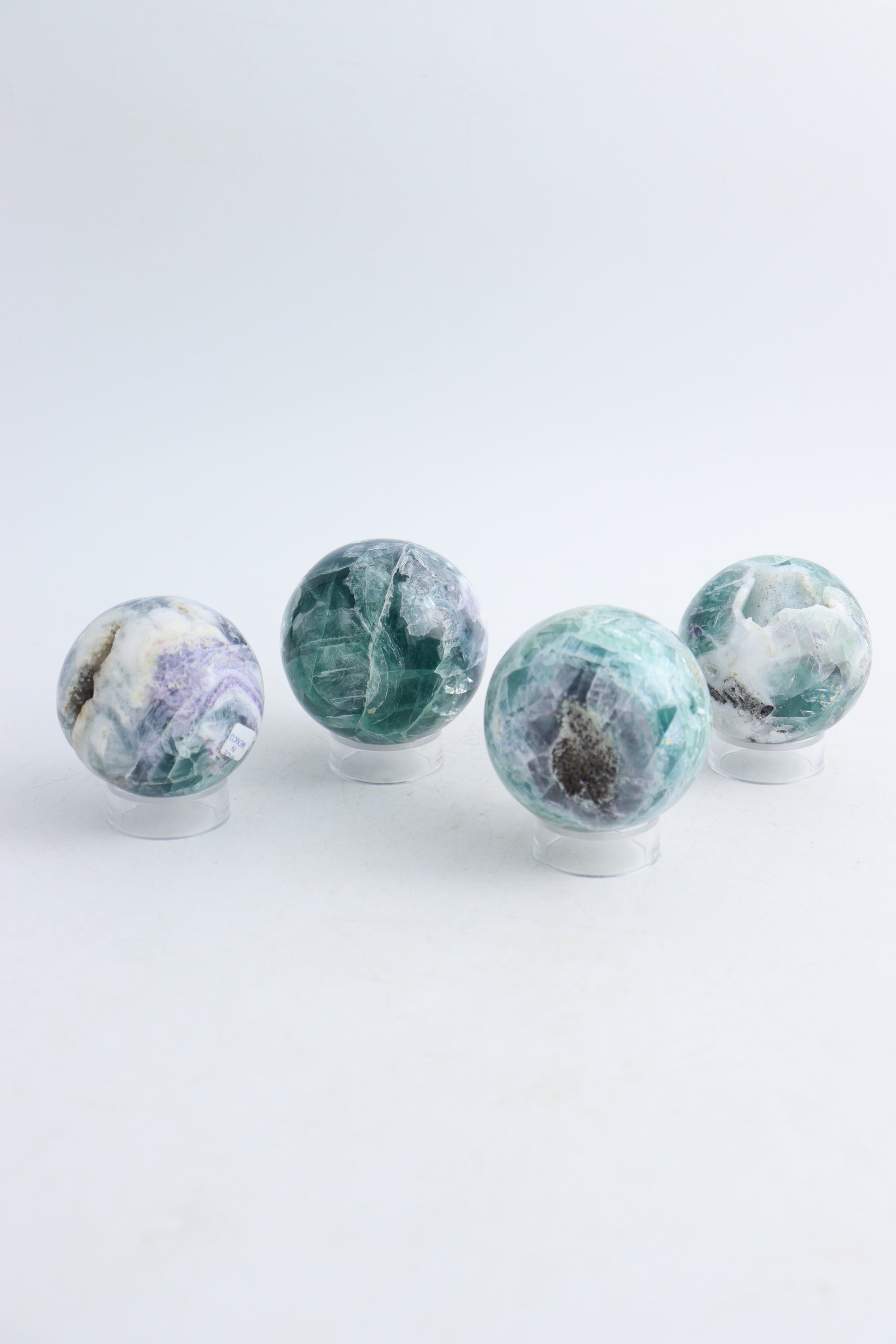 Four Fluorite Spheres - Expert Wholesale and Supplier of Wholesale Crystals & Bulk Gemstones, ["Fluorite","Mexico","Shapes"]
